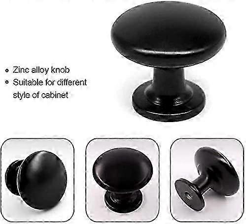 20PCS Door Knobs Drawer Knobs 30mm Vintage Handles Furniture Cabinet Knobs for Kitchen Cupboards (Black)