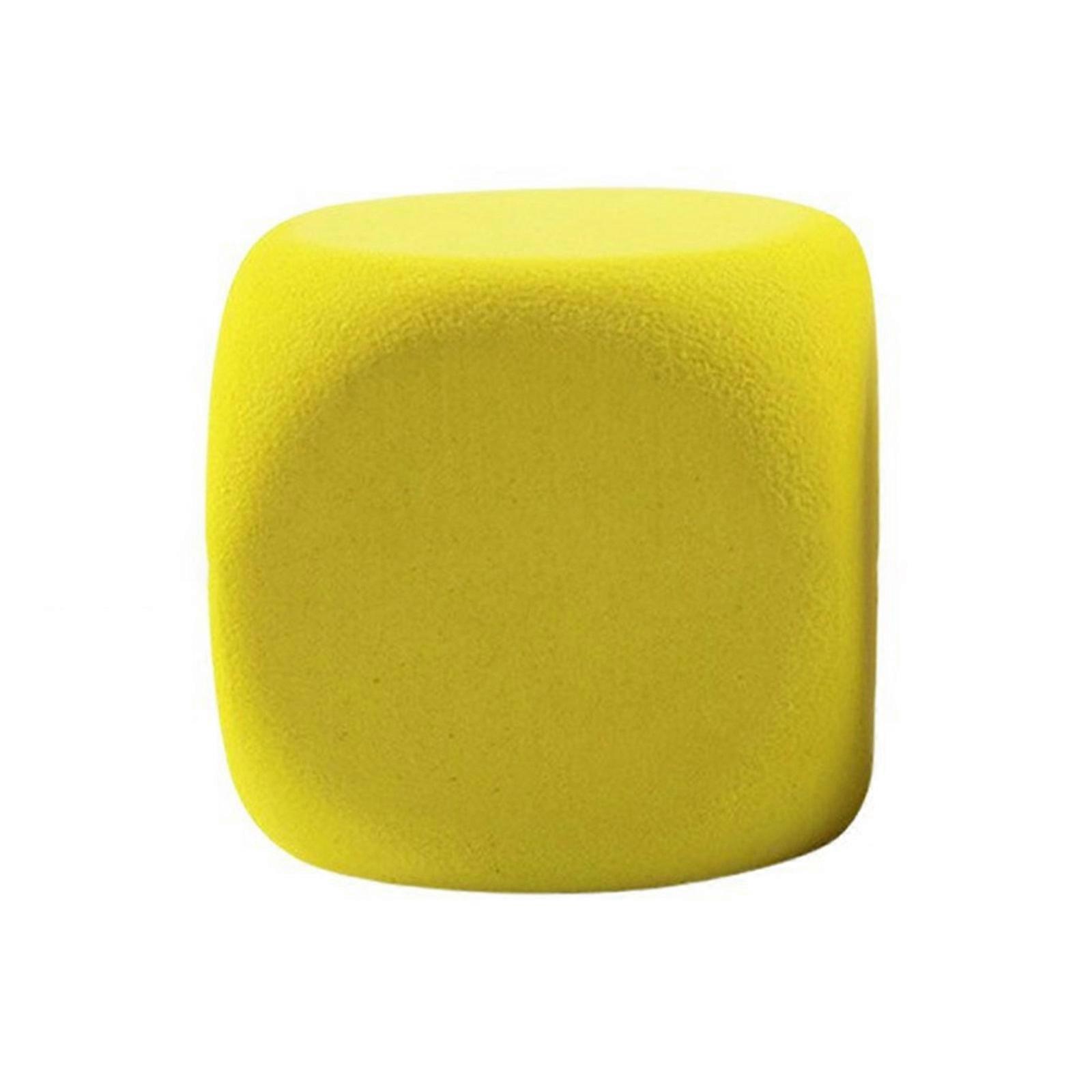 Oversized Classroom Dices 10cm Big EVA Dices Erasable Blank Dices Teaching Aids Game Dices for Party Game Math Teaching  Yellow
