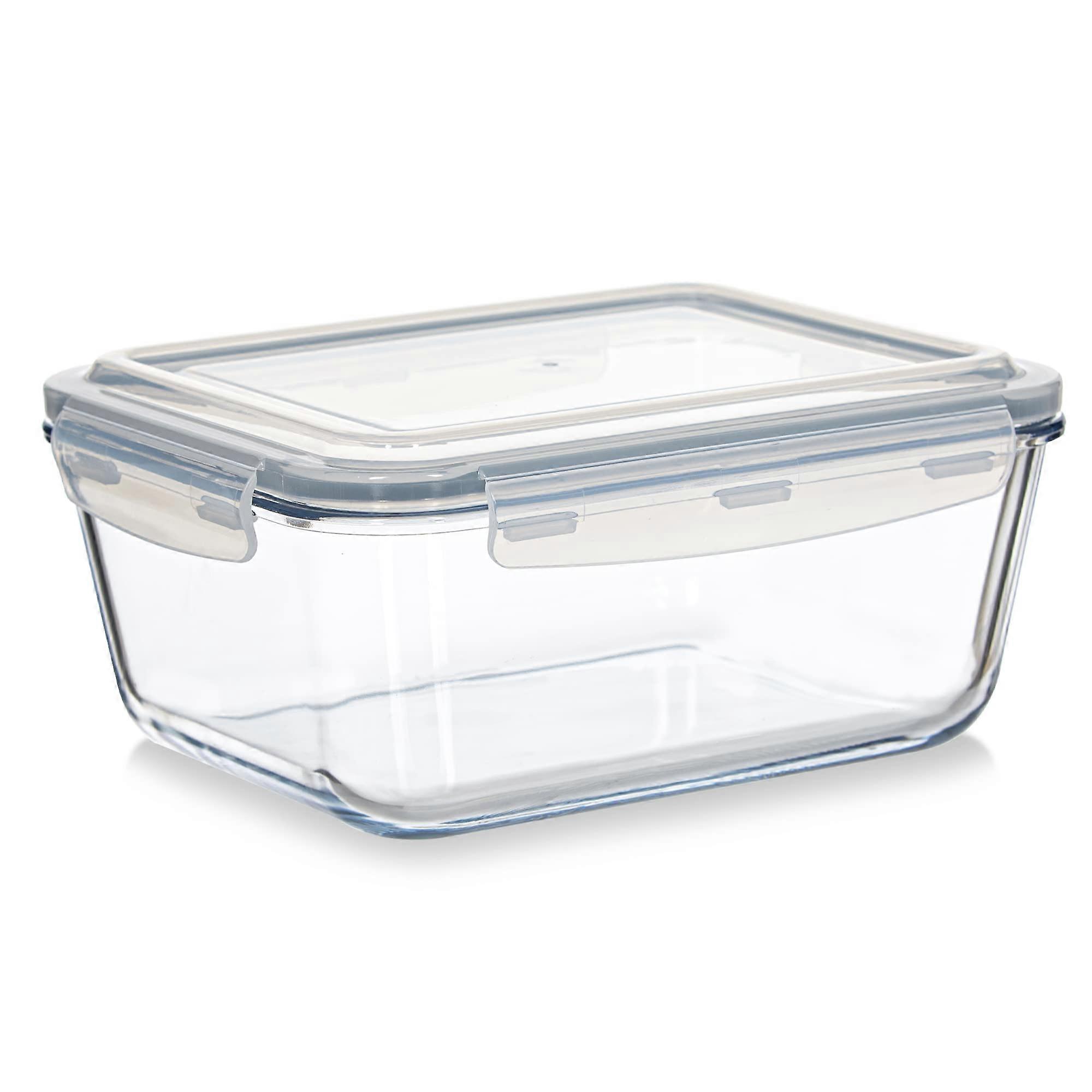 Large Glass Food Storage Container with Hinged Locking Lids for Baking 12 Cups / 3000 ml