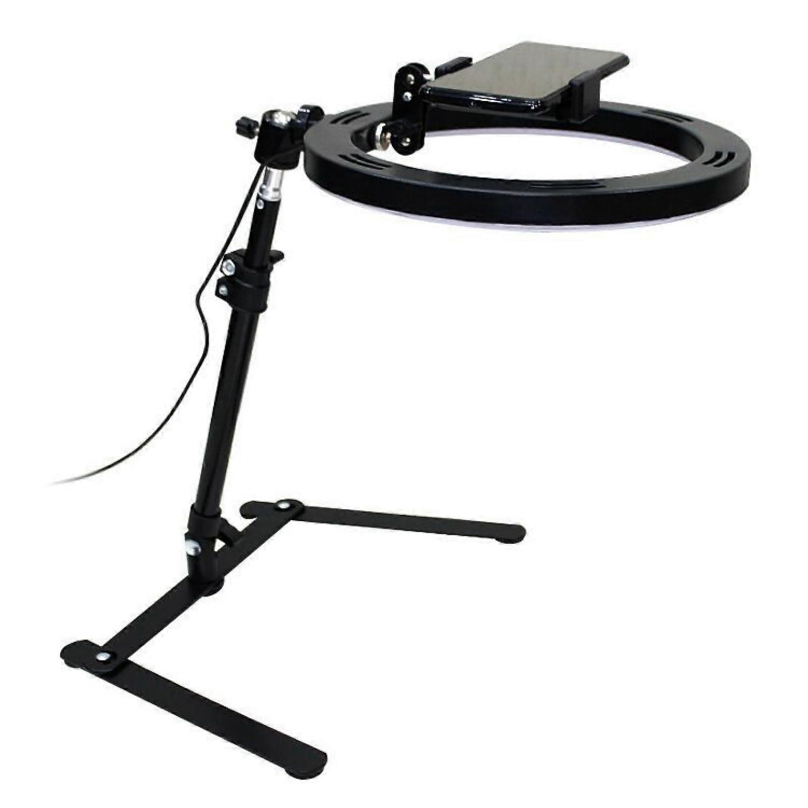 10'' Ring Light with Stand and Phone Holder, Video Conference Light with Adjustable Desk Arm Stand for Video Recording, Live Stream, Portrait, Makeup