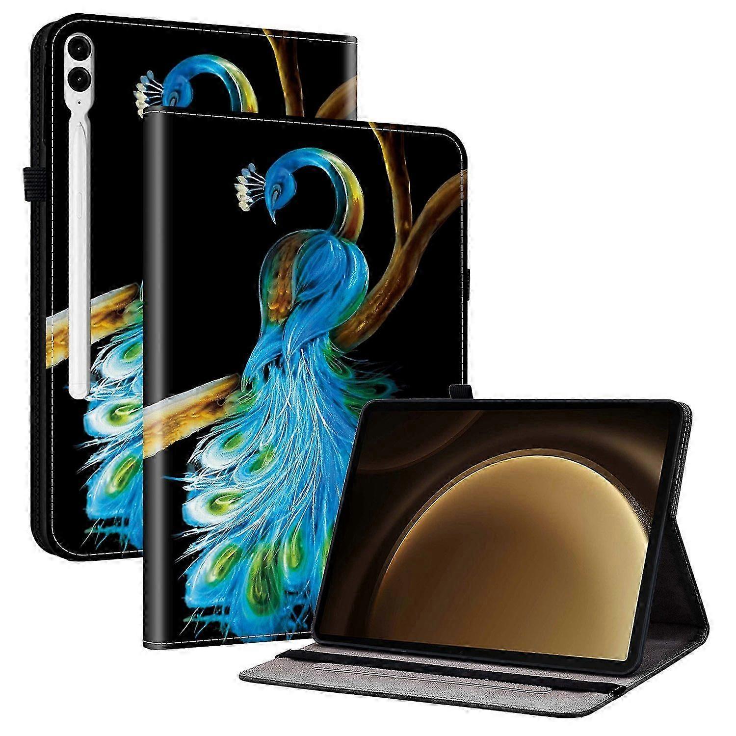 Leather Case For Samsung Galaxy Tab S10+ S9 Fe+ S9+ Pattern Printed Stand Tablet Cover With Card Slo