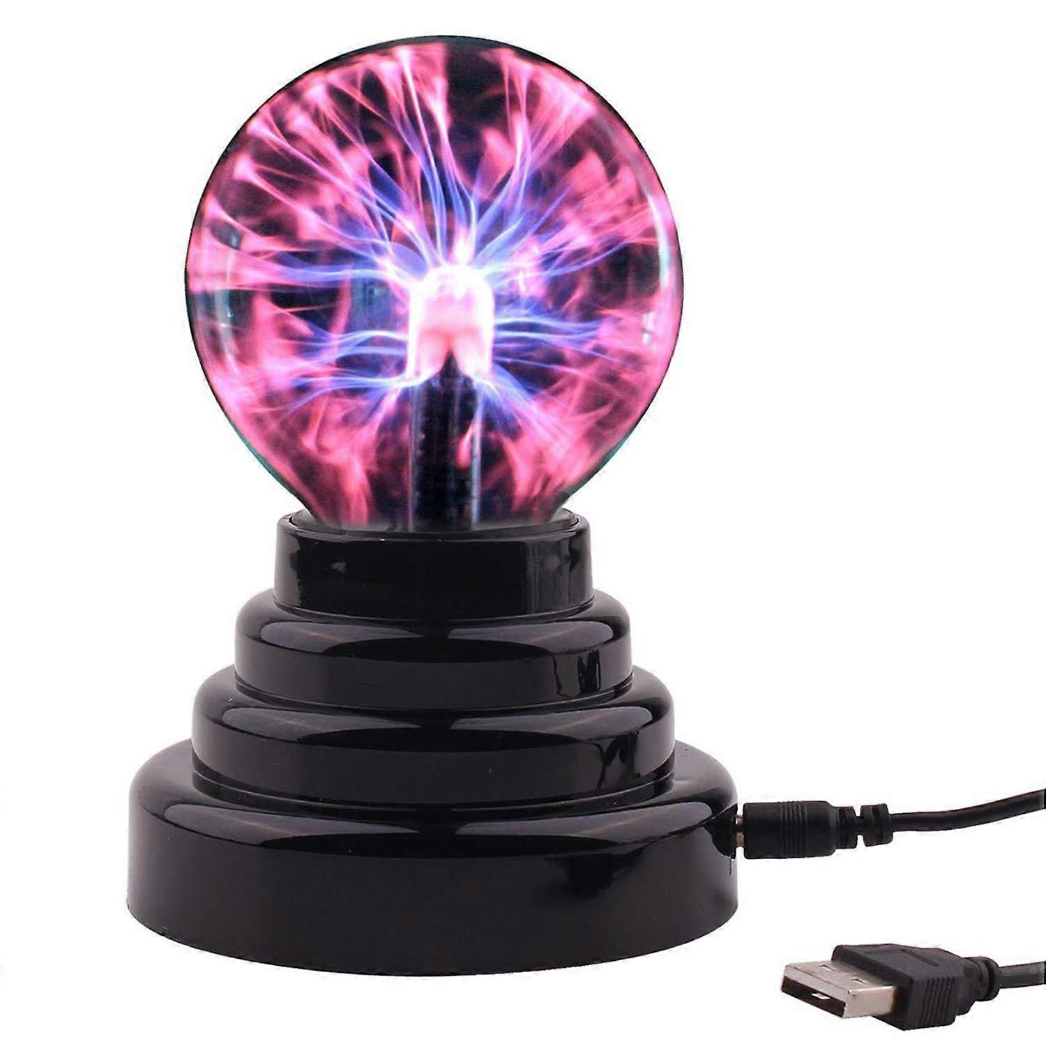 3 Inch Plasma Ball Lamp, USB or Battery Operated Interactive Touch Sensitive Nebula Globe for Home Bedroom Party Decor