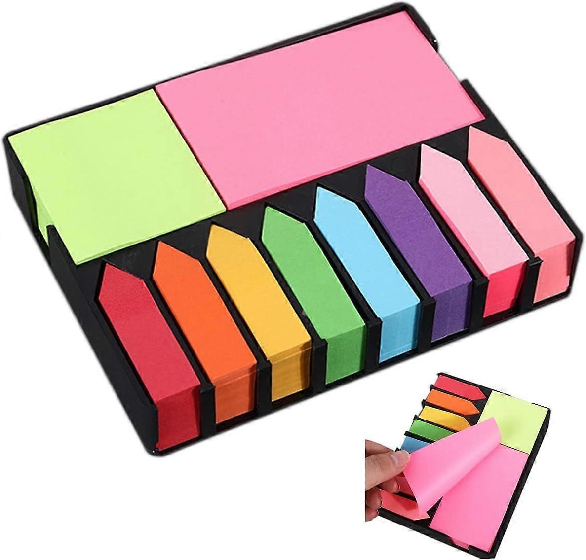 2000 Pcs Colored Adhesive Notes Bundle Set Rectangular Notes and Index Flags Pads Fluorescent Color Index Tabs Gifts
