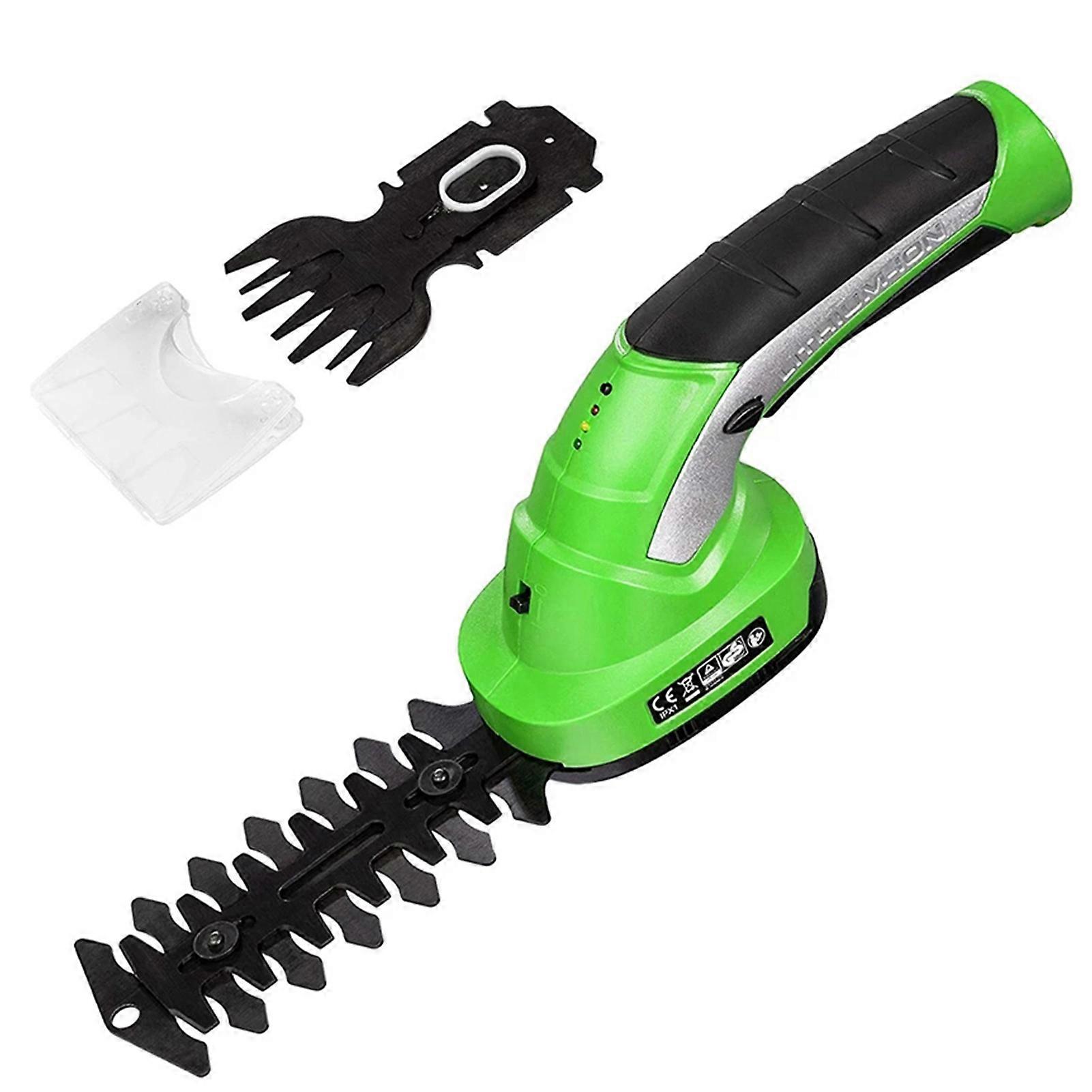 2 in 1 Cordless Grass Shears Hedge Trimmer Electric Pruning Shears with Rotating Handle for Clean Lawn