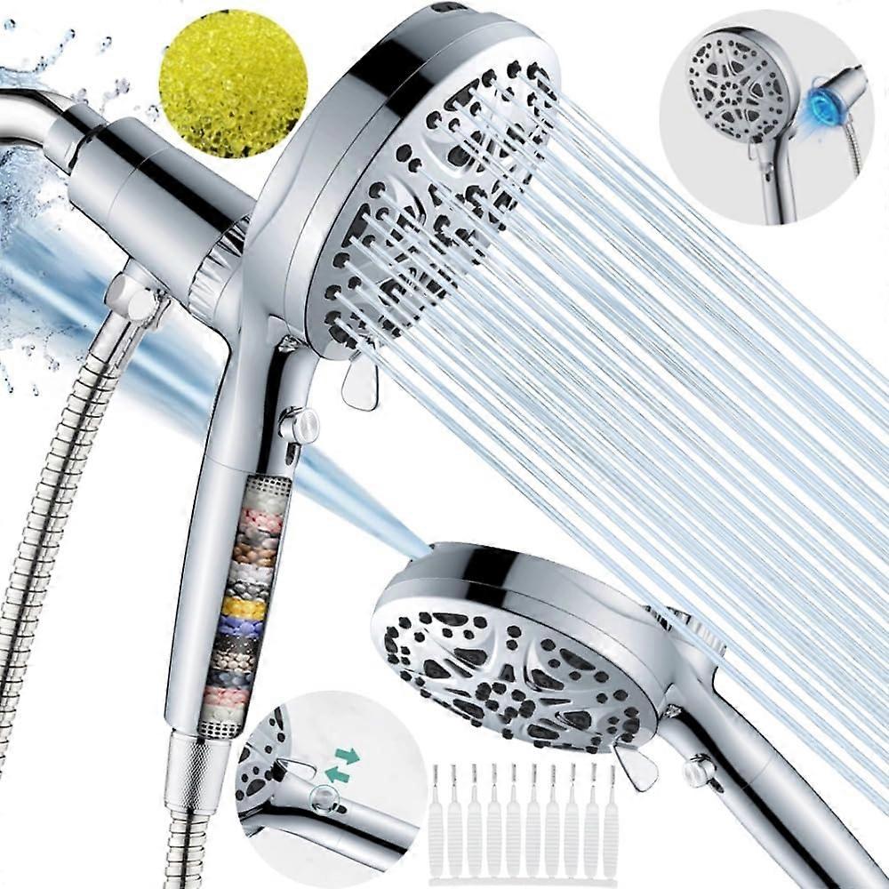Filter Shower Head Combo with High Pressure 10-Way Hand Spray, Adjustable Rain Showerhead, Durable Design