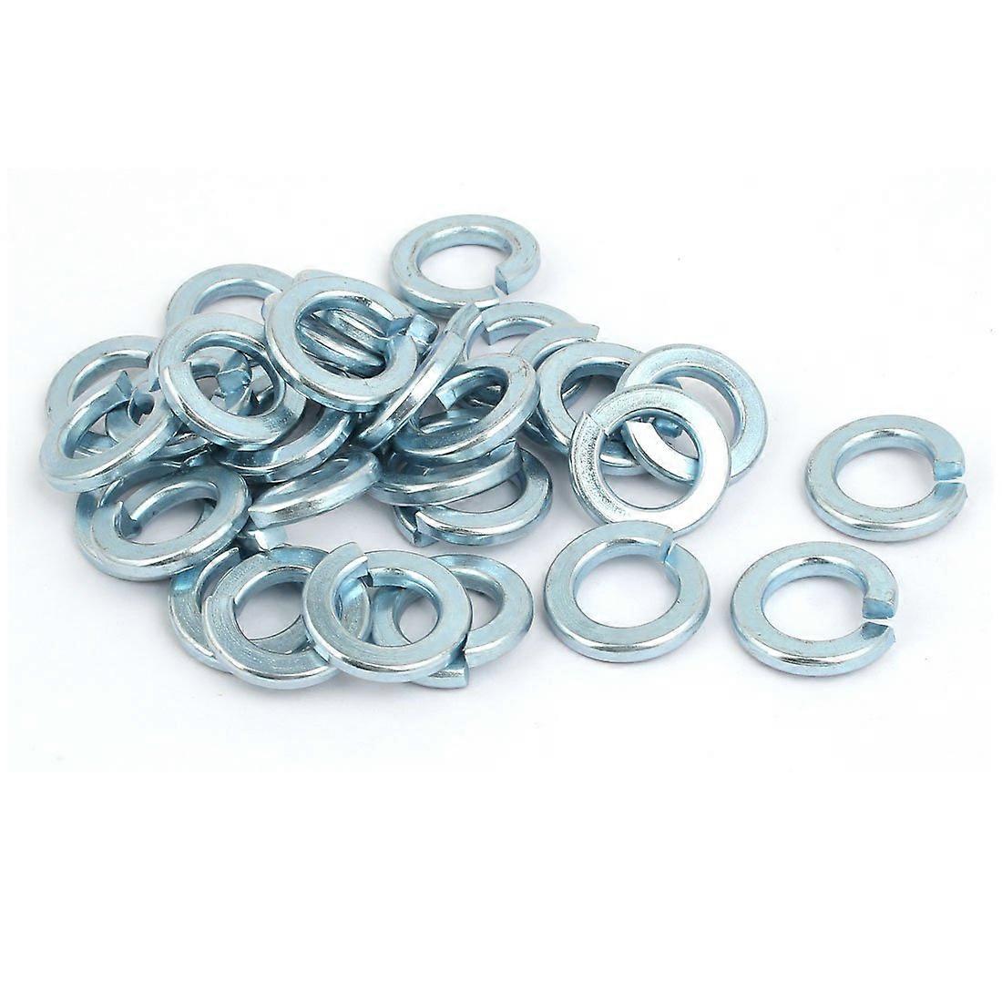 IIVVERR 30pcs 1/2-inch Inner Dia Carbon Steel Split Lock Spring Washer Silver Blue