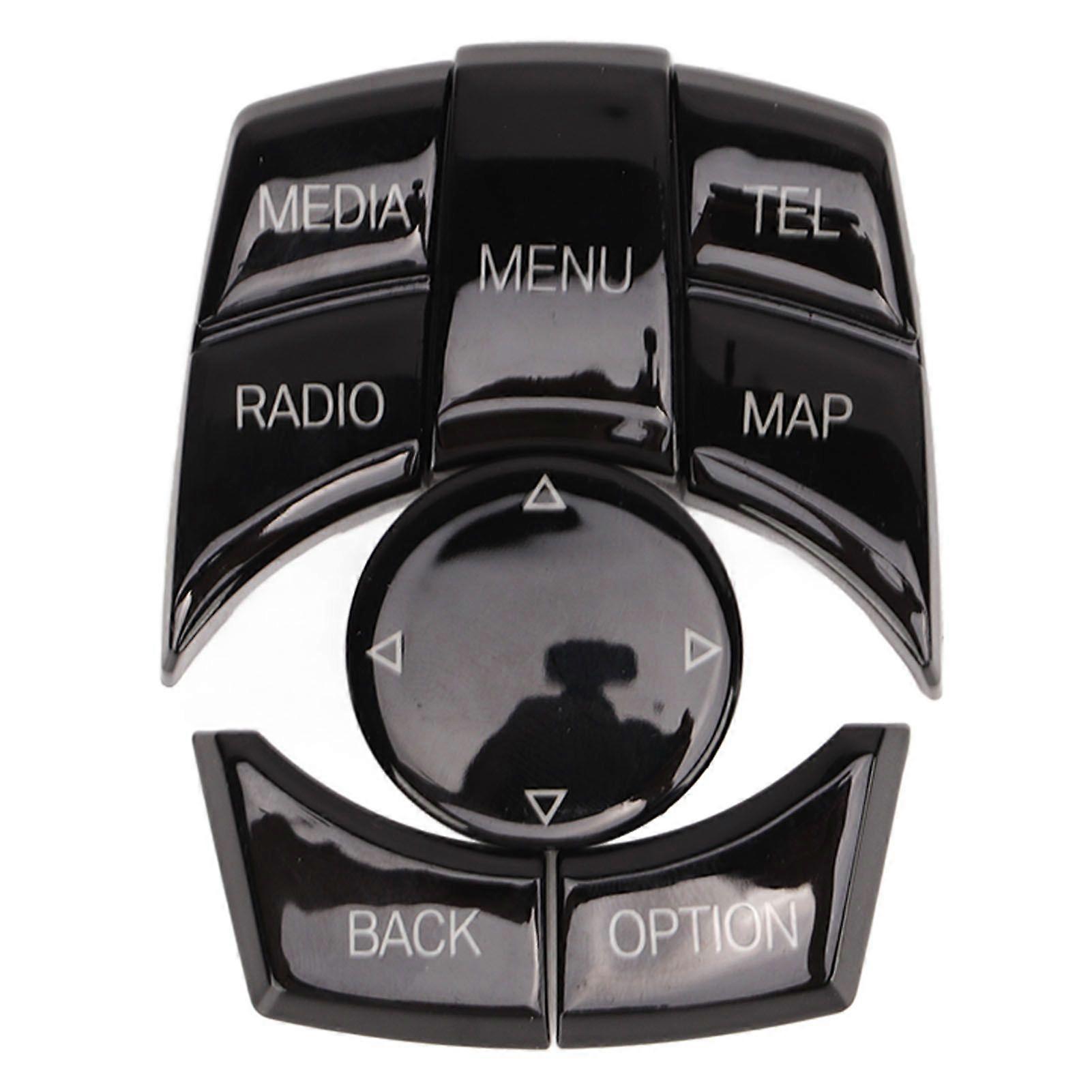 Multimedia Control Button Piano Black Good Light Transmittance Fadeless for 3 Series F30 LCI Small Knob Type