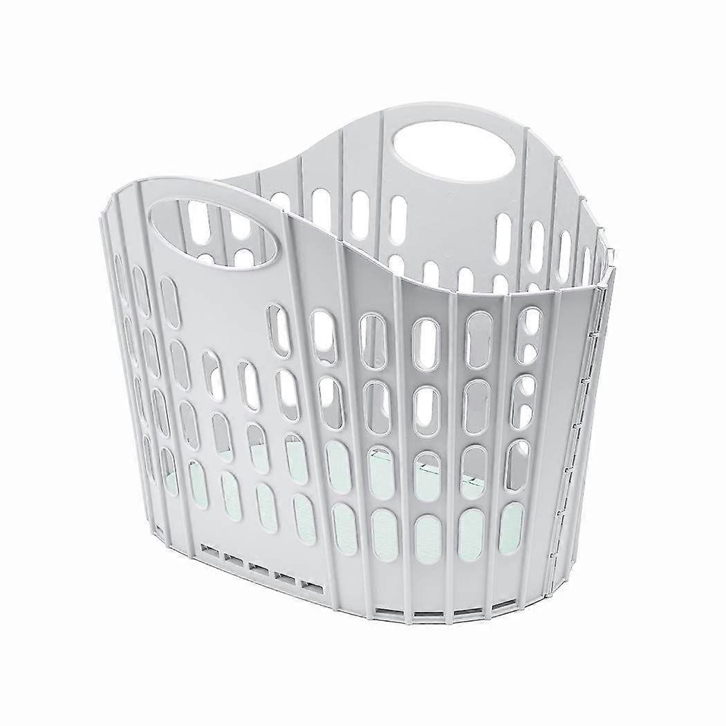 Fold Flat Easy Store Laundry Basket Hamper:Grey