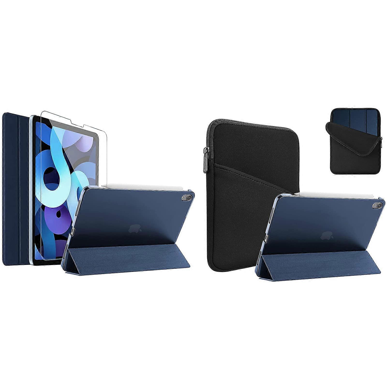 iPad Air 4 Case 10.9 Inch 2020 Bundle with Tempered Glass Screen Protector and Tablet Sleeve Case for Maximum Protection and Compatibility