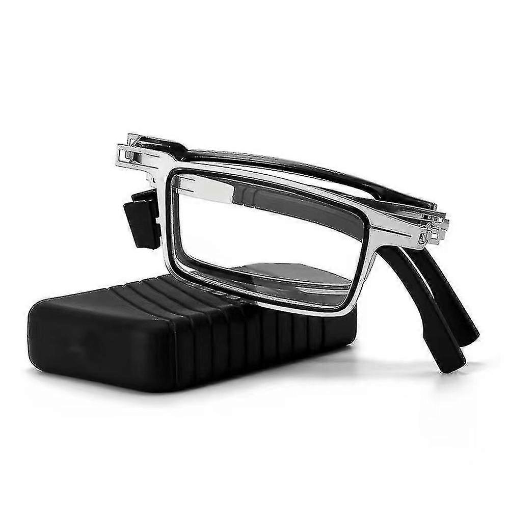 Men Ultra Light Titanium Material Screwless Foldable Anti-blue Reading Glasses -z