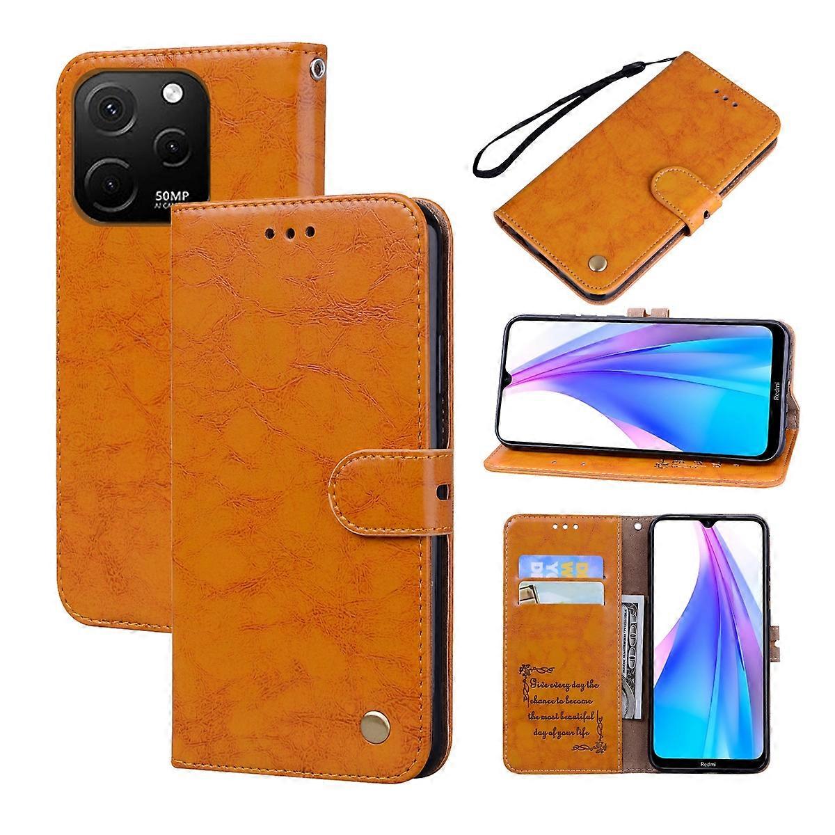 Oil Wax Texture Leather Phone Case
