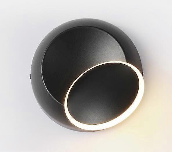 Modern Minimalist Creative Adjustable LED Crescent Shape Wall Lamp (Black Model, 5W Warm Light)
