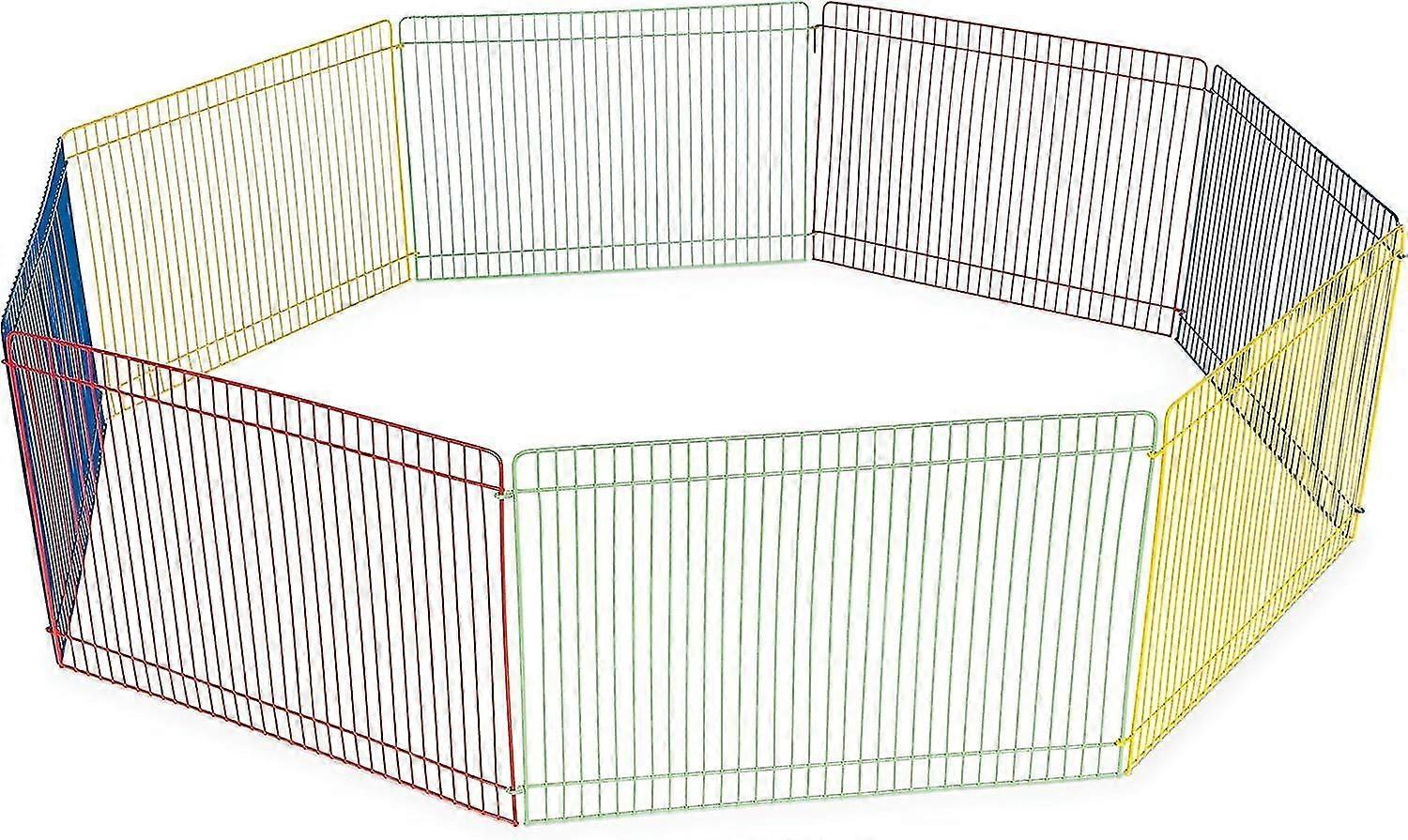 Pet Playpen For Small Pets - 13 Inch Multicolored Enclosure