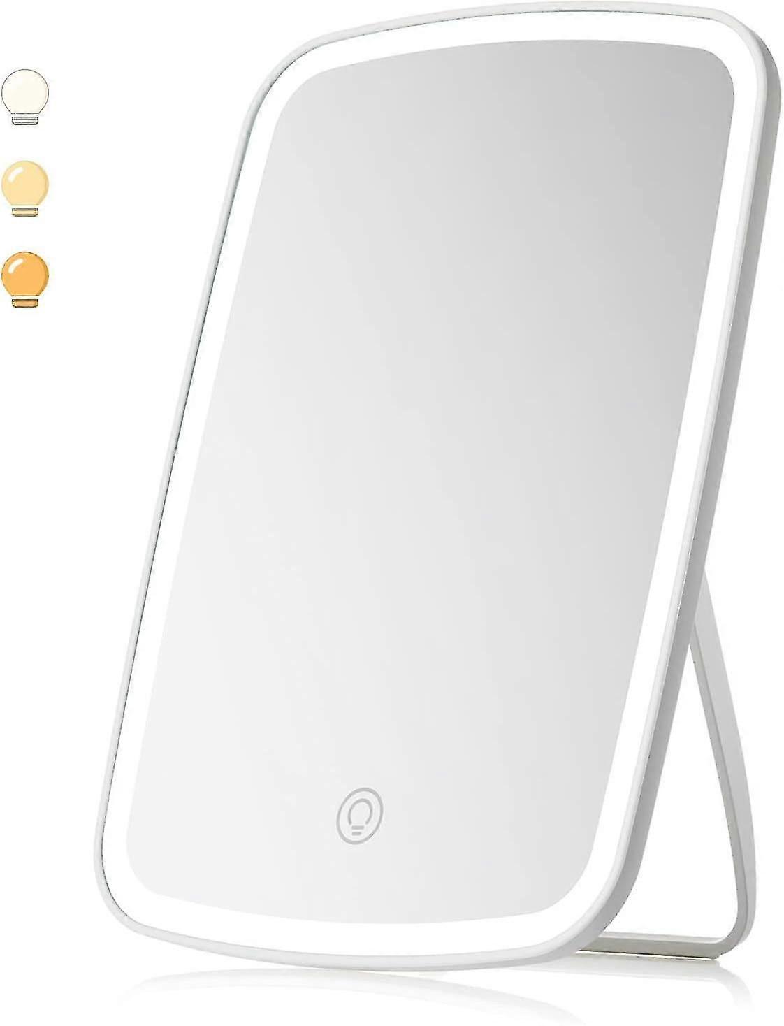 Usb Rechargeable Makeup Mirror With Light, Adjustable Brightness, 3 Color Lighting Modes