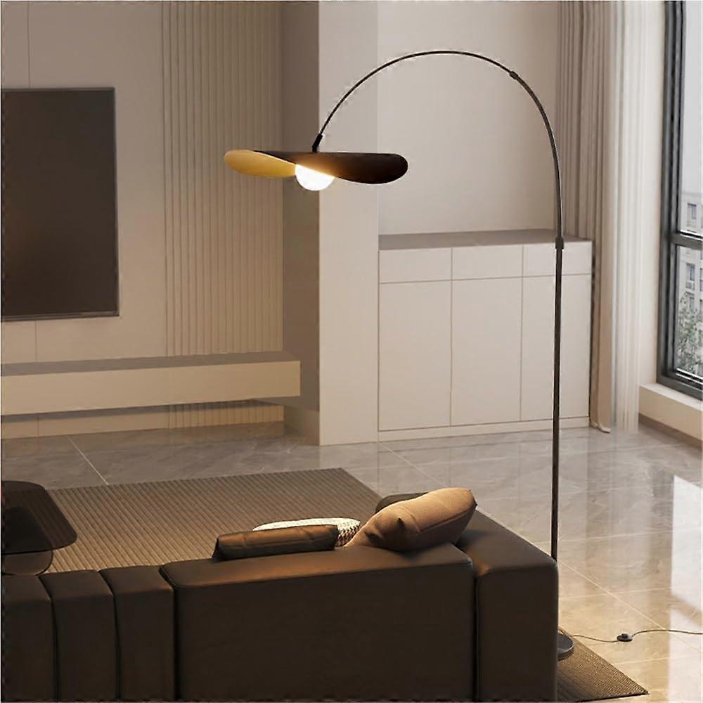 Dimmable Floor Lamp with Foot Switch, 3 Color Temperatures, Modern Black Standing Lamp