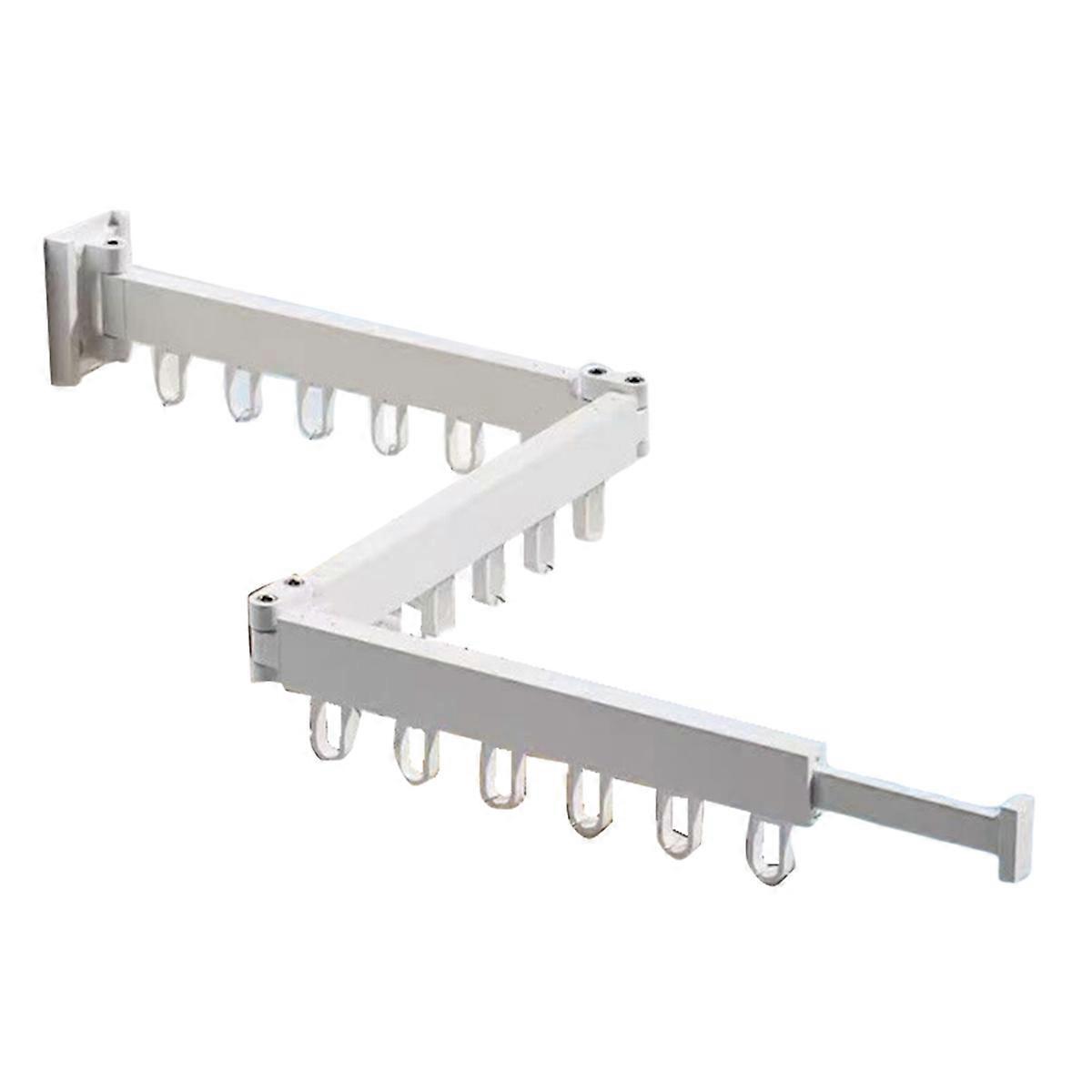 Retractable Cloth Drying Rack Folding Clothes Hanger Wall Mount Indoor & Outdoor Saving,3-Fold with
