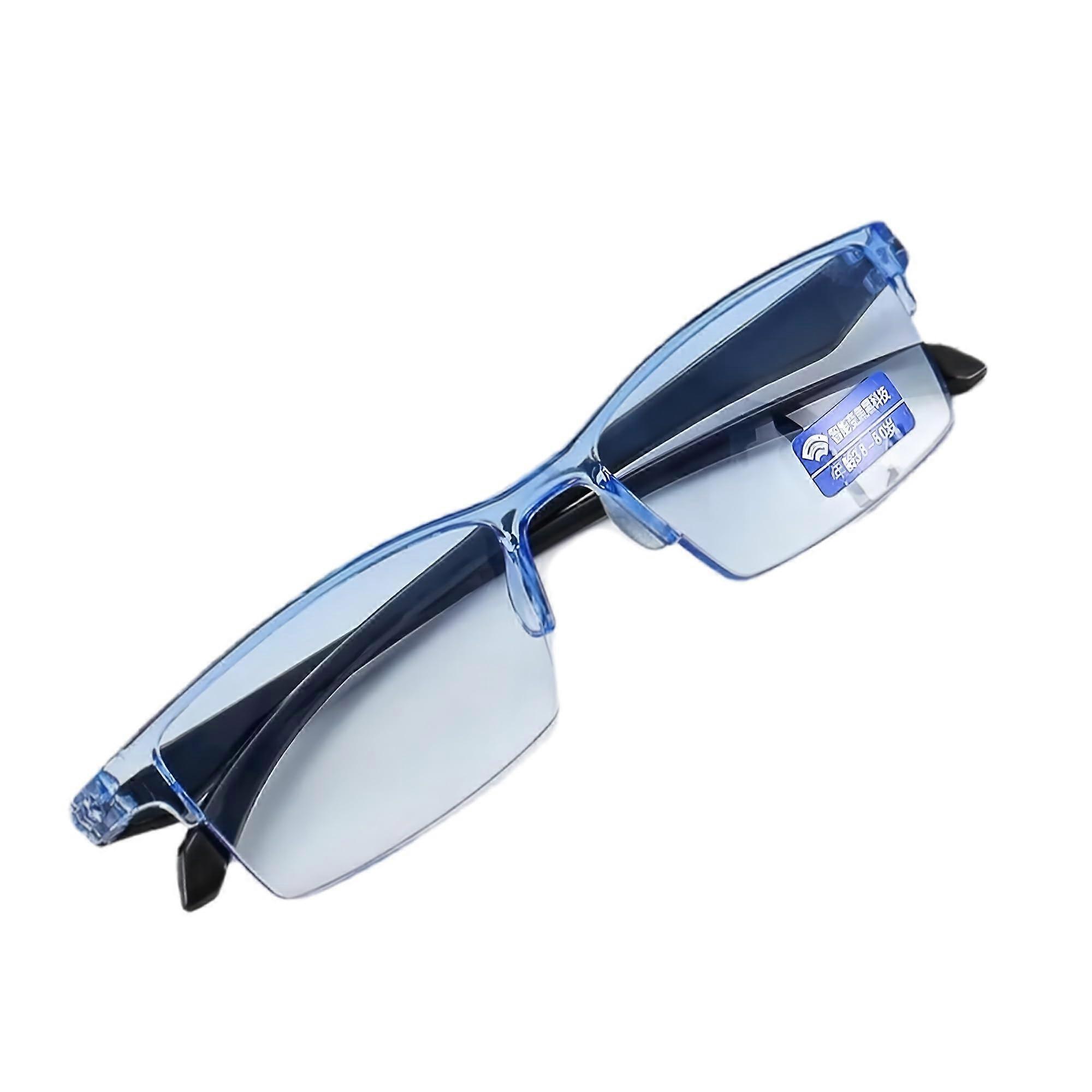 G1 Anti Blue Ray Reading Glasses - Smart Autofocus Zoom +1.0 to +7.0 Half-Rim Unisex in Blue Color, 1 PC