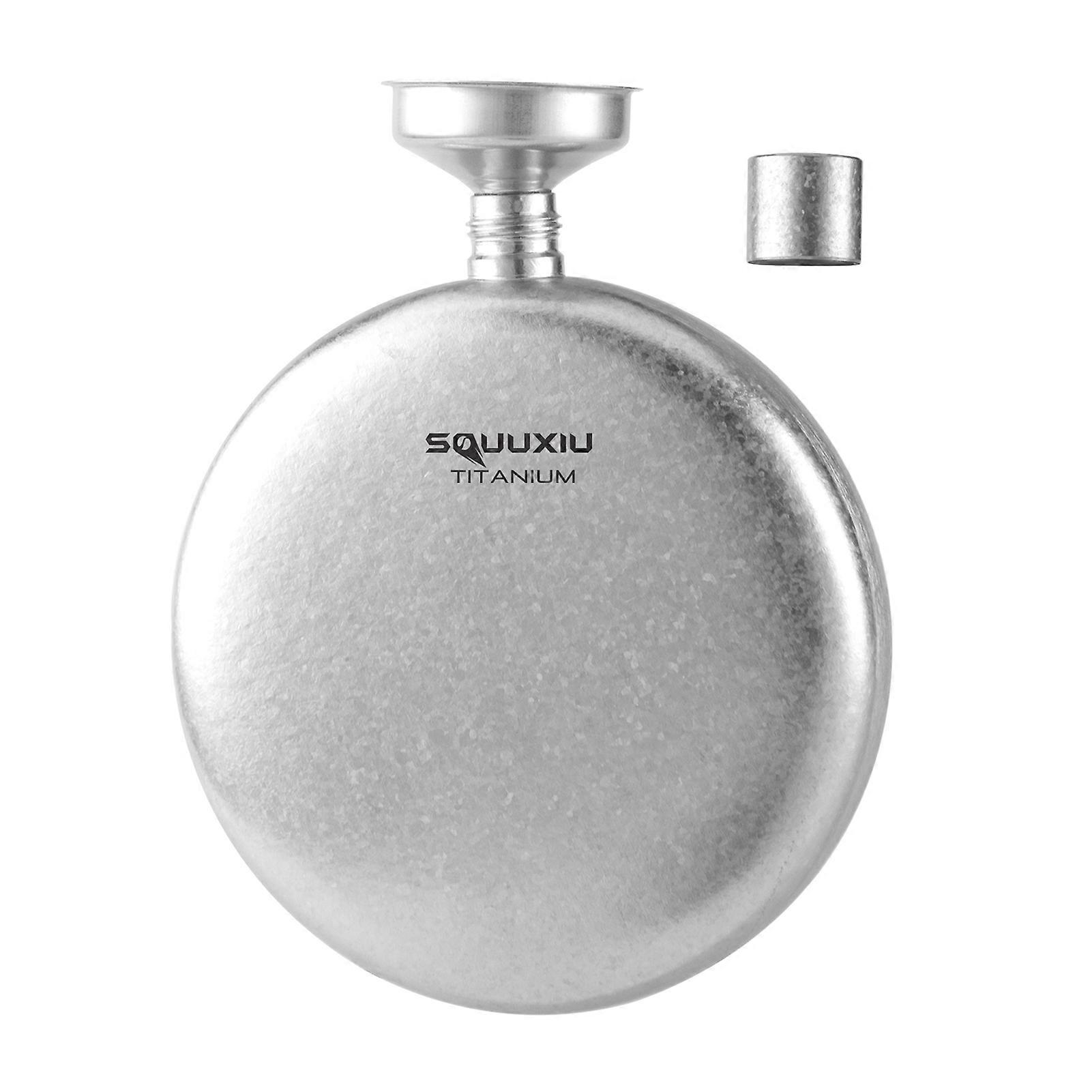 Titanium Flask 180ml Whiskey Flask for Men Lightweight Titanium Wine Flask Camping Flask Titanium Bottle with Smooth Curve Design