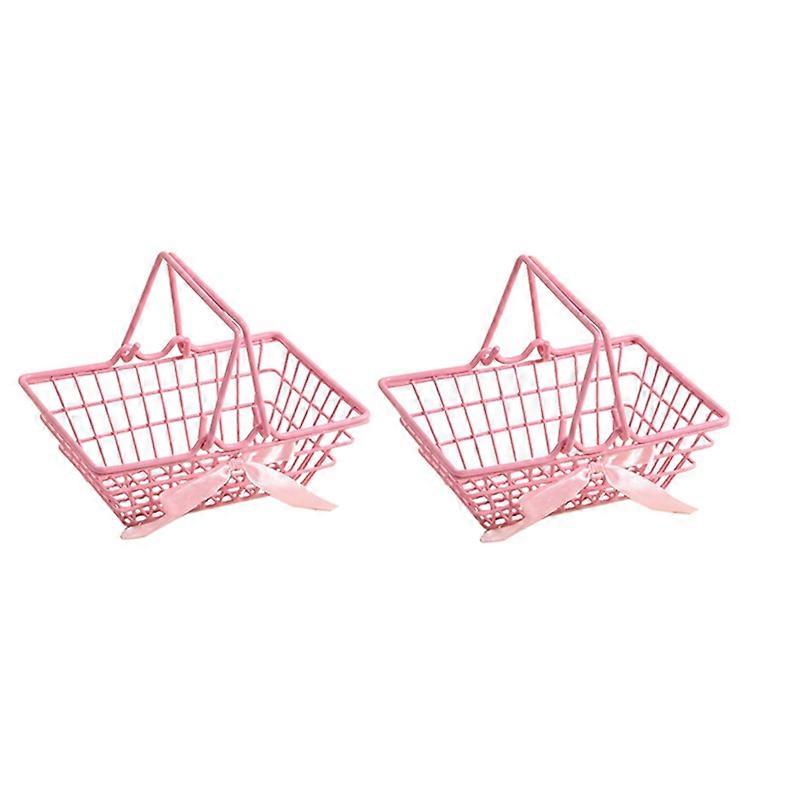 Pink Shopping Basket Cosmetic Storage Basket Storage Frame (Medium)