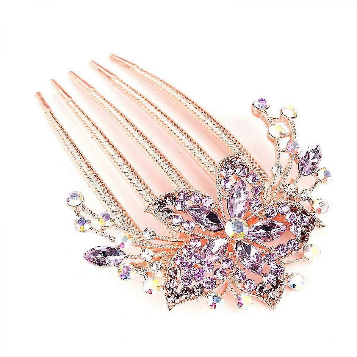 Flower rhinestone comb accessories