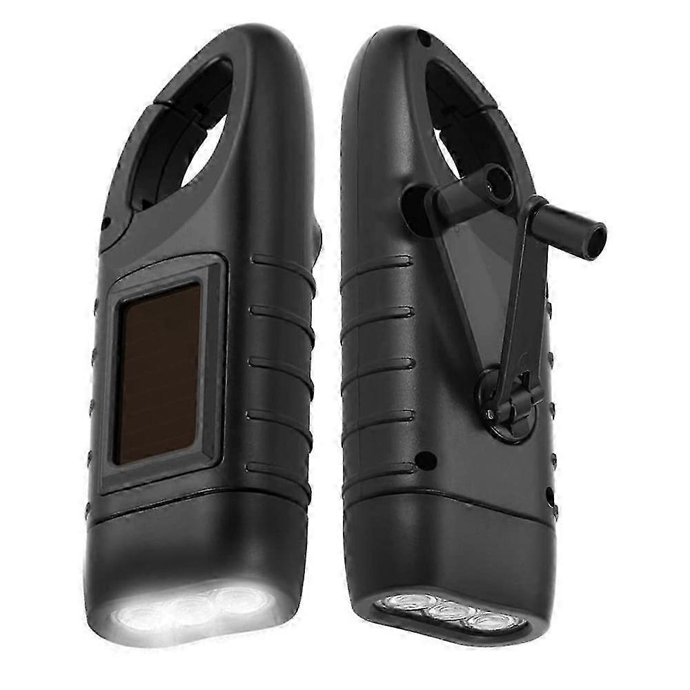 2pcs hand-crank flashlight, solar flashlight, emergency flashlight, mini flashlight