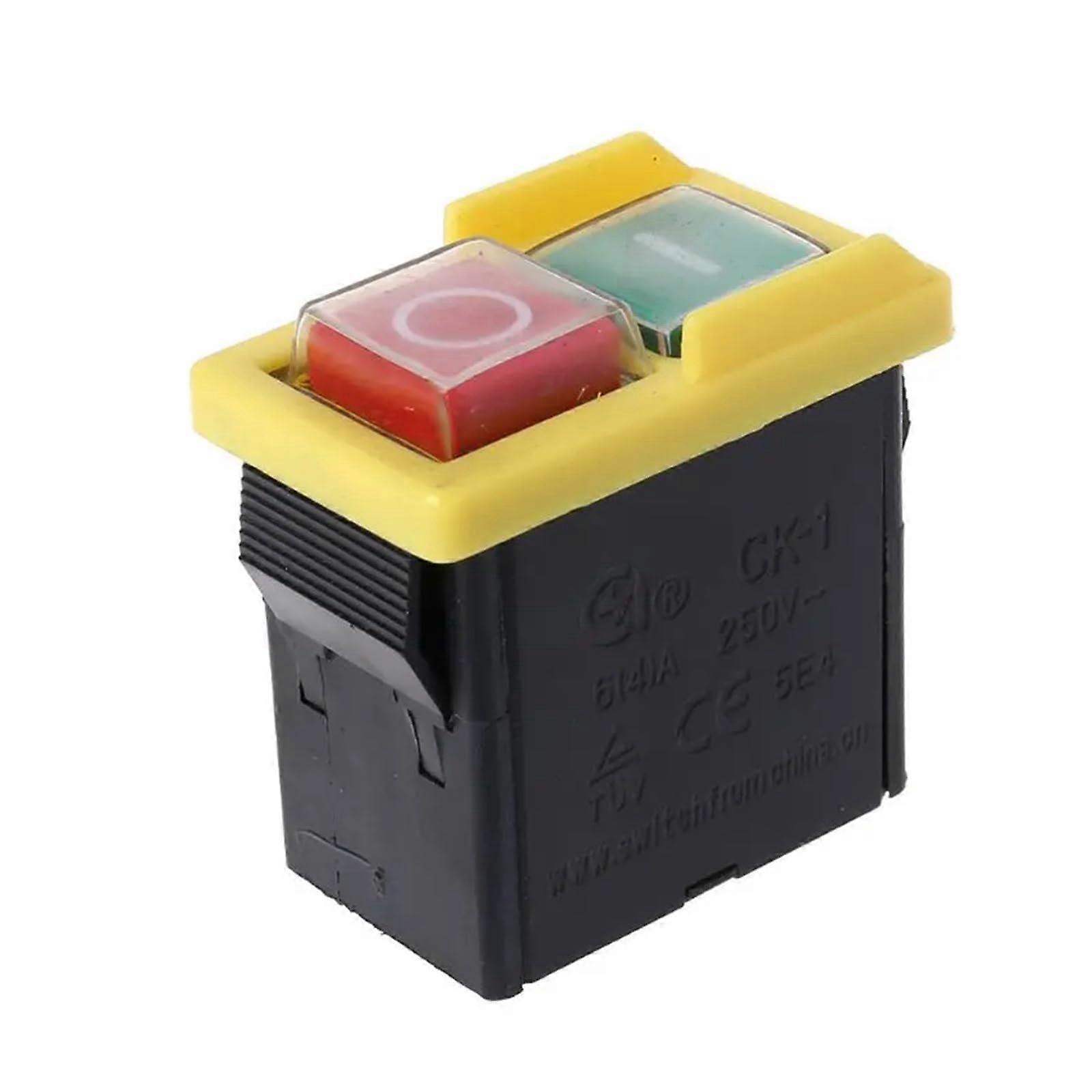 Electrician Switch Self-Locking AC250V Electromagnetic Start Button for Machine Tools, Heavy-Duty, Durable, 10A