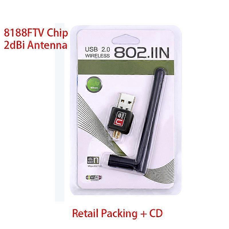 Creacube 2.4G Mini USB Wifi Adapter 150Mbps  WiFi Dongle Wi-fi Receiver Wireless Network Card 802.11b/n/g (Options 2DB W Packing 8188)