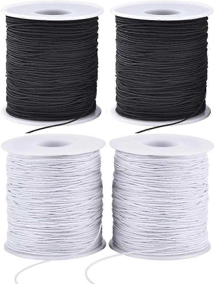 Stretchy String for Bracelets - 4 Rolls, 1mm Elastic Cord for Jewelry Making