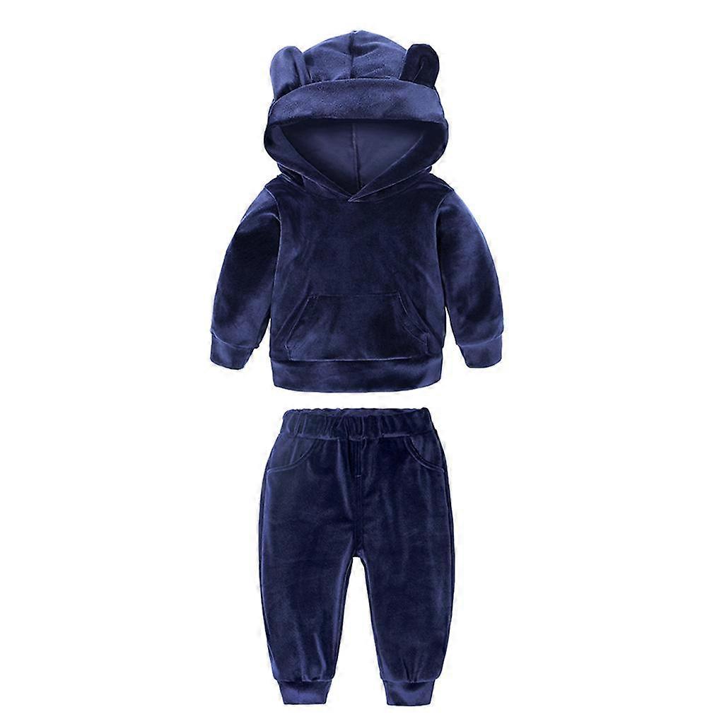 Conjunto de Roupas de Moletom com Capuz para Bebê e Criança + Calças
