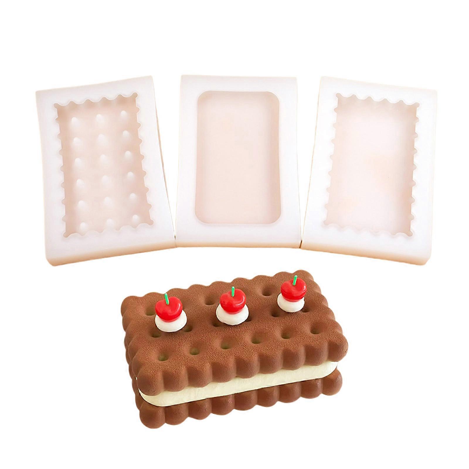 Pack of 3 High Temperature Resistant Silicone Molds Nonstick and Flexible Baking Tool Suitable for Biscuits and Snacks
