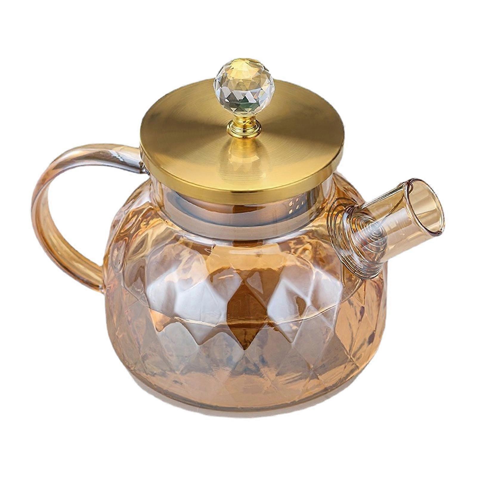 Iced Tea Pitcher Juice Container Glass Jug 304 Stainless Steel Lid with Handle