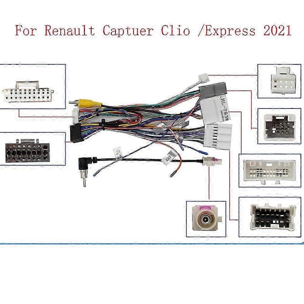 16 Pin Canbus Box Adaptor Xp-xb-011 For Renault Captuer Clio /express 2021 With Wiring Harness Cable Android Car Radio Canbus