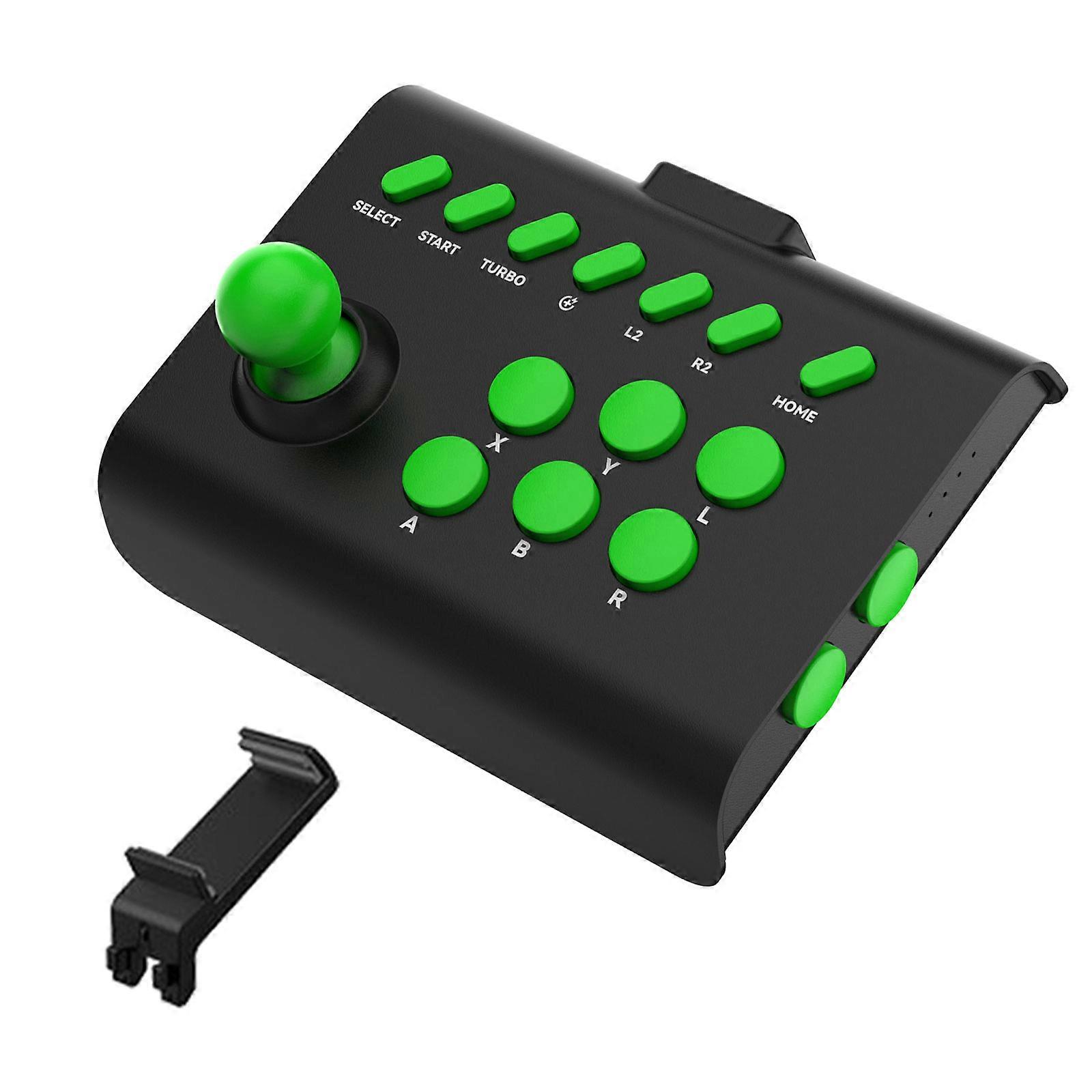 Arcade Console Game Joystick Rocker BT Wire Connection Controller for Switchs Game Controller Board  Black Green