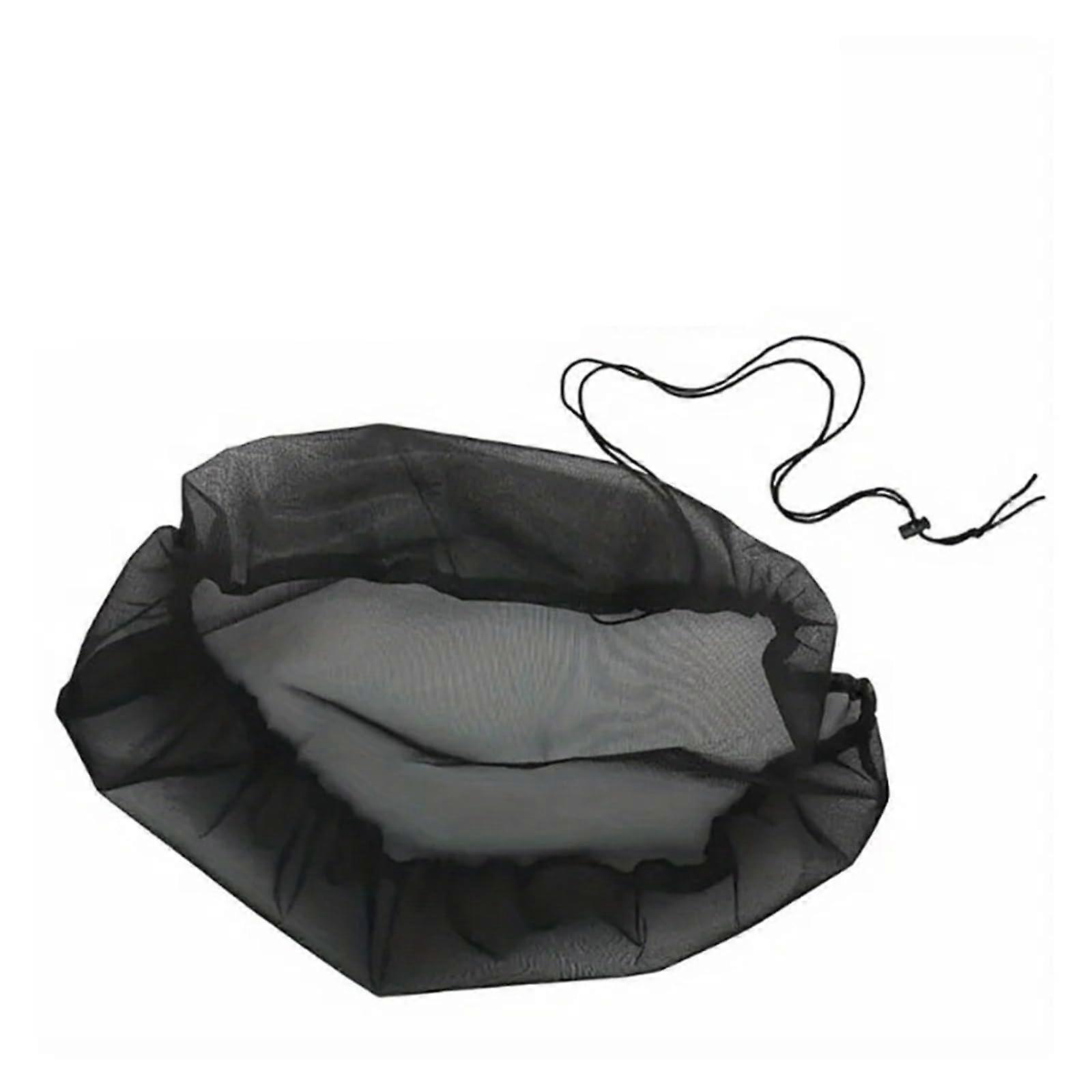 Rain Butt Net Cover 60 cm, Adjustable 1-Piece Net Cover For Rain Barrels, Filter Screen Against Falling Leaves, Black