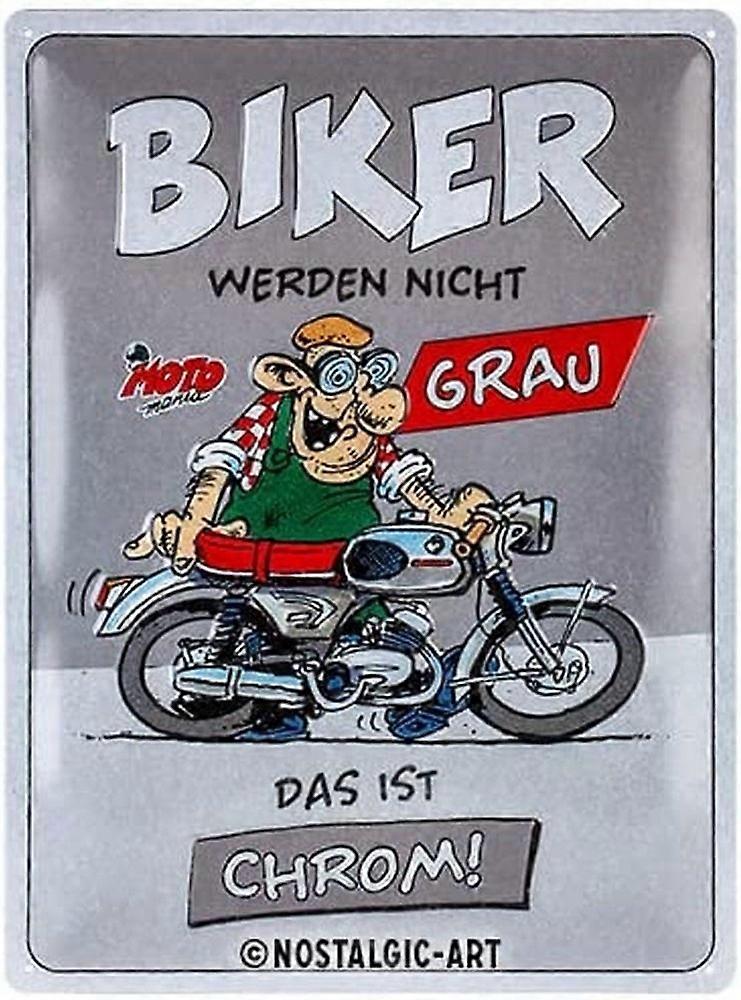 Μεταλλική πινακίδα αλουμινίου MOTOmania - Biker werden nicht grau