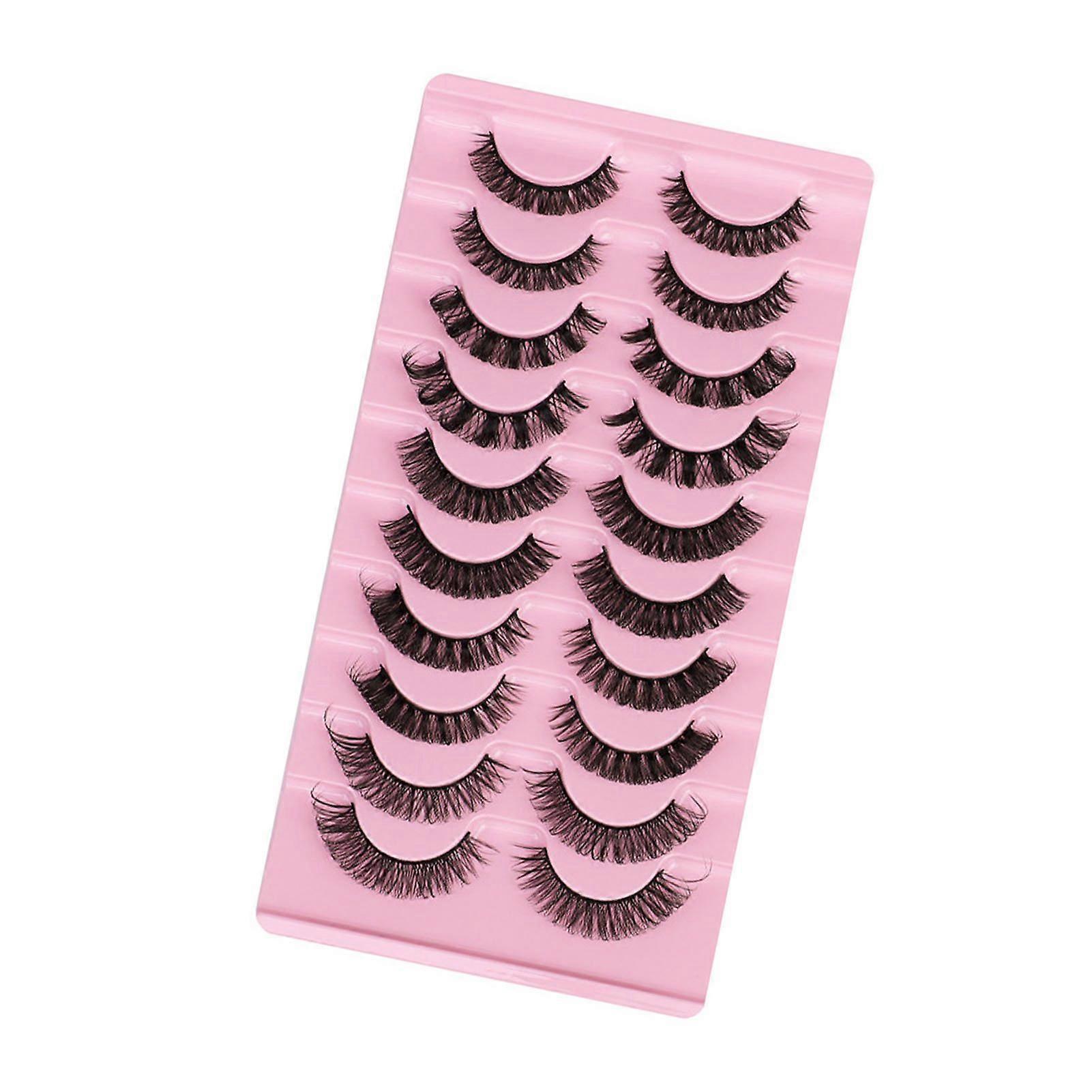 10 Pairs Reusable Self Adhesive Eyelashes No Glue   or Eyeliner Needed Natural Thick False Lashes   Extension