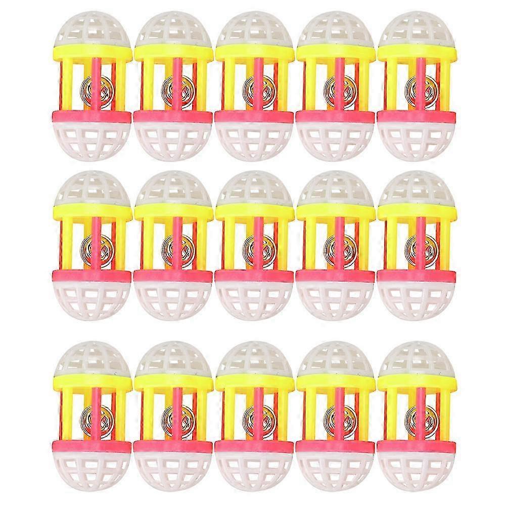 15Pcs Colorful Plastic Pet Bell Ball Interactive Toys for Cats and Kittens