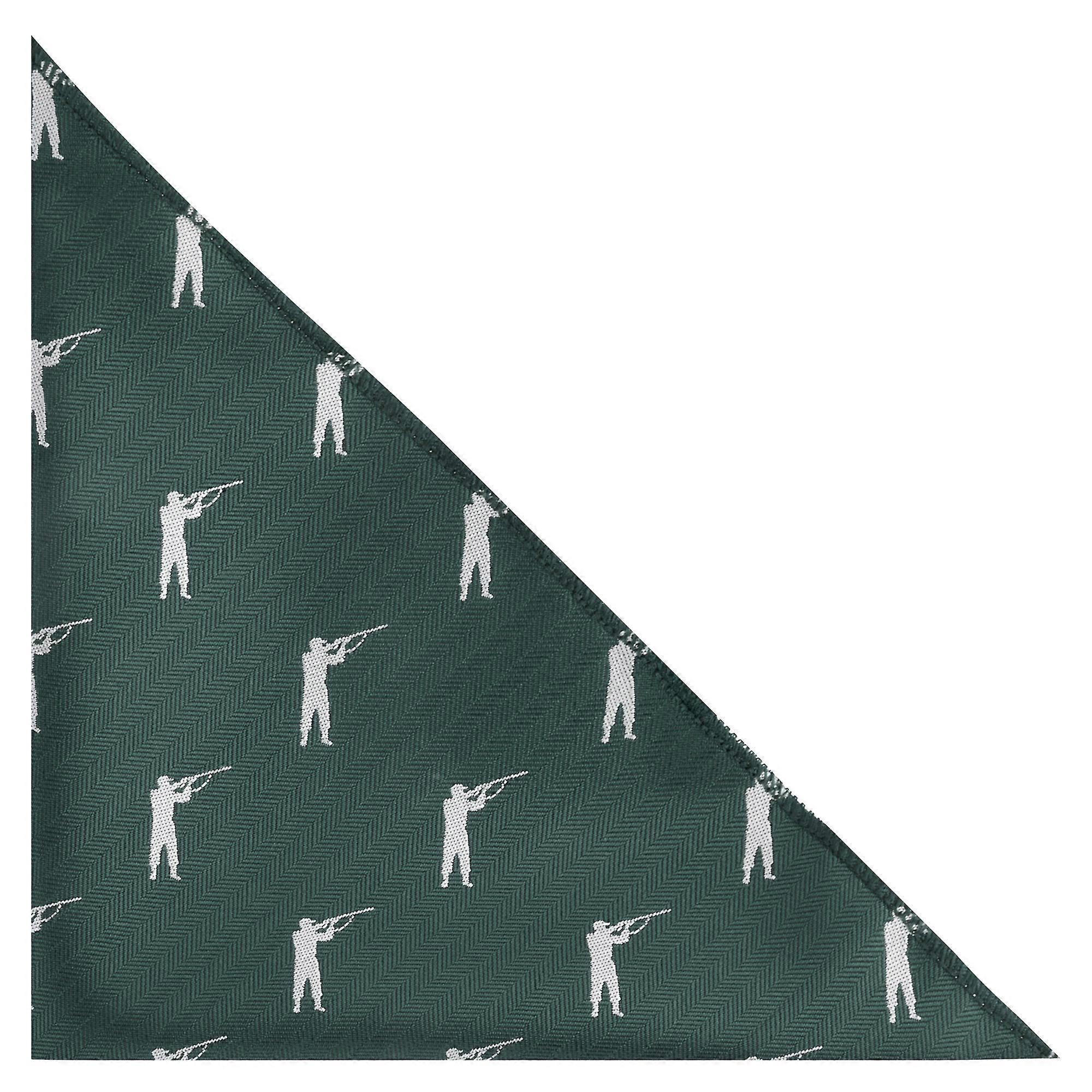 Dark Green Shooting / Gamekeeper Herringbone Pocket Square