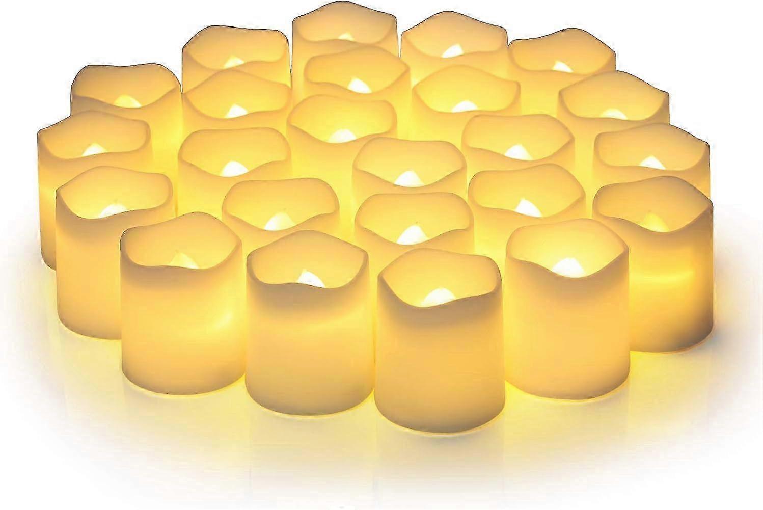 Candele votive a LED senza fiamma - Confezione da 24 bagliori bianchi caldi