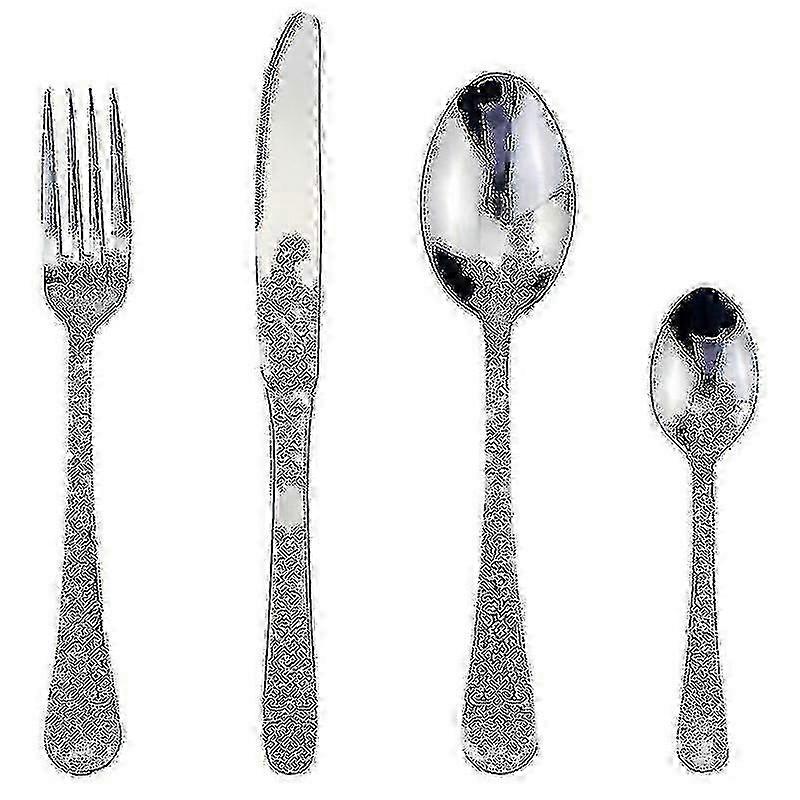 Classique élégant rivets en résine poignée Couverts western en acier inoxydable Ensemble de 4 pièces