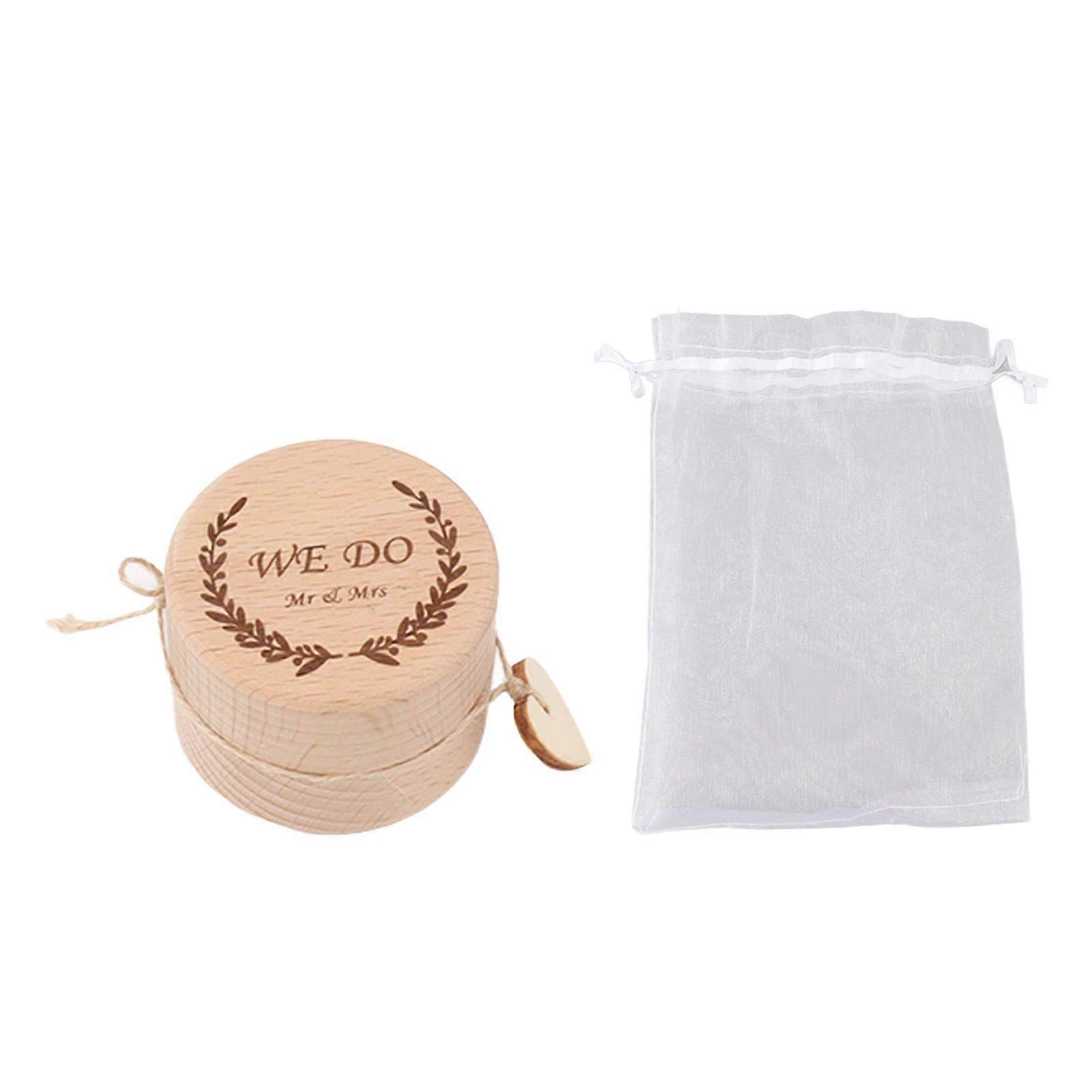 2025 أحدث نموذج صندوق دائري خشبي أزياء أنيق منحوت محمول صغير