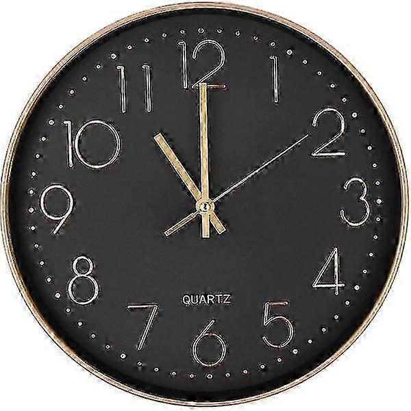 30cm Modern Silent Quartz Round Wall Clock with Oversized Numbers