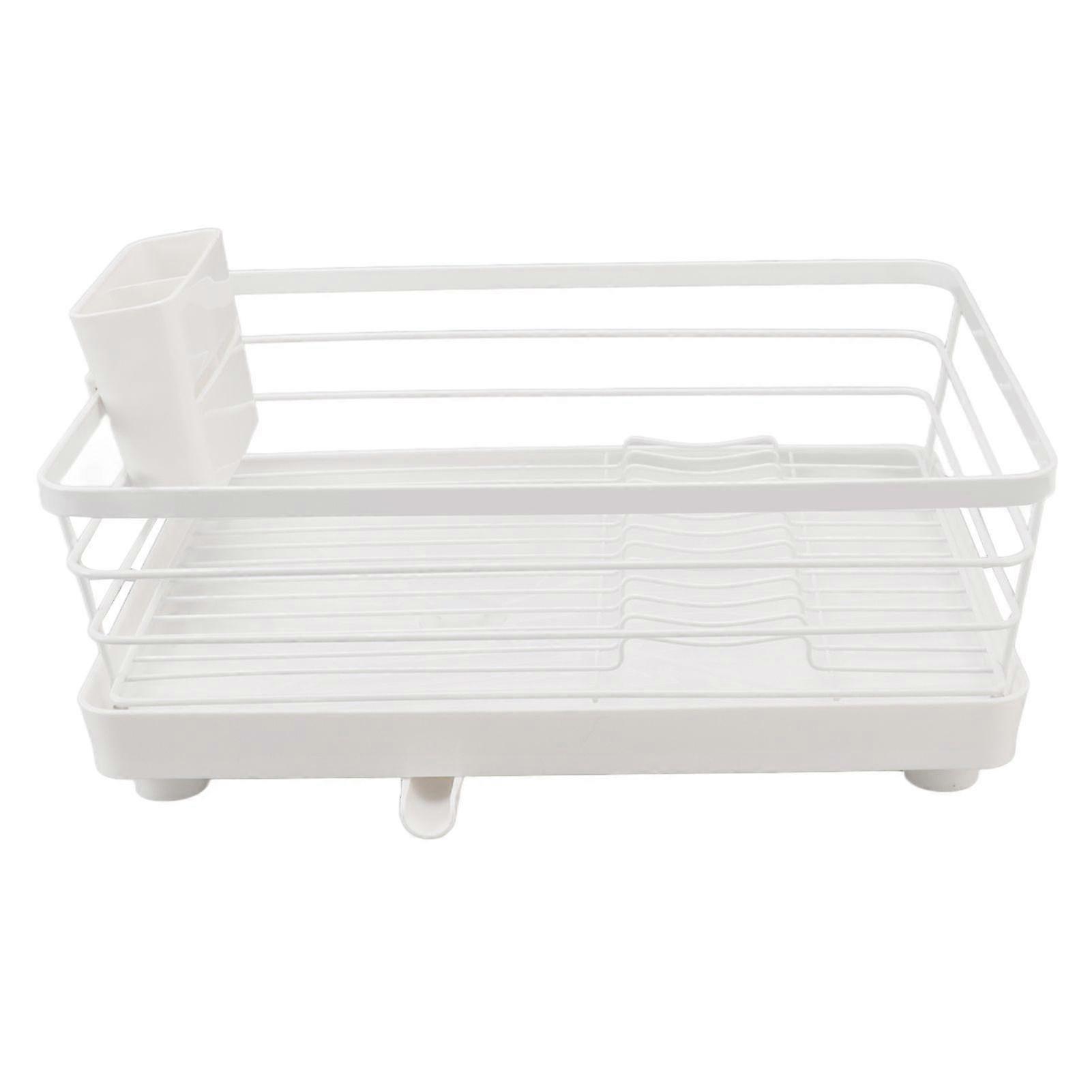 Modern Large Capacity Rust Resistant Dish Rack with Draining Tray for Kitchen Counter - Space Saving Design 39.5x30.5x14.5cm / 15.6x12.0x5.7