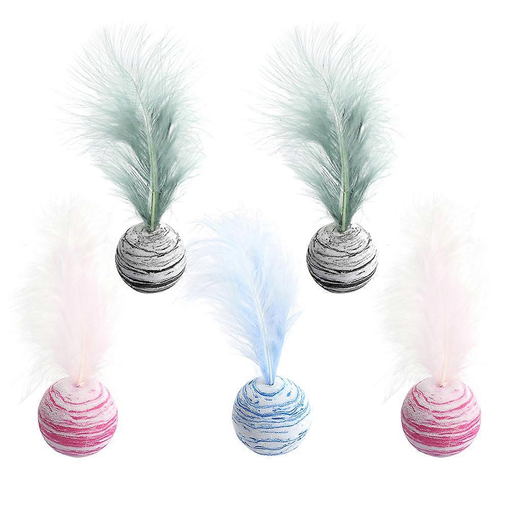 Interactive Pet Toys Cat Toy Supplies Star Ball Entertainment For Kitten Playing 5Pack Assorted Color EVA Material