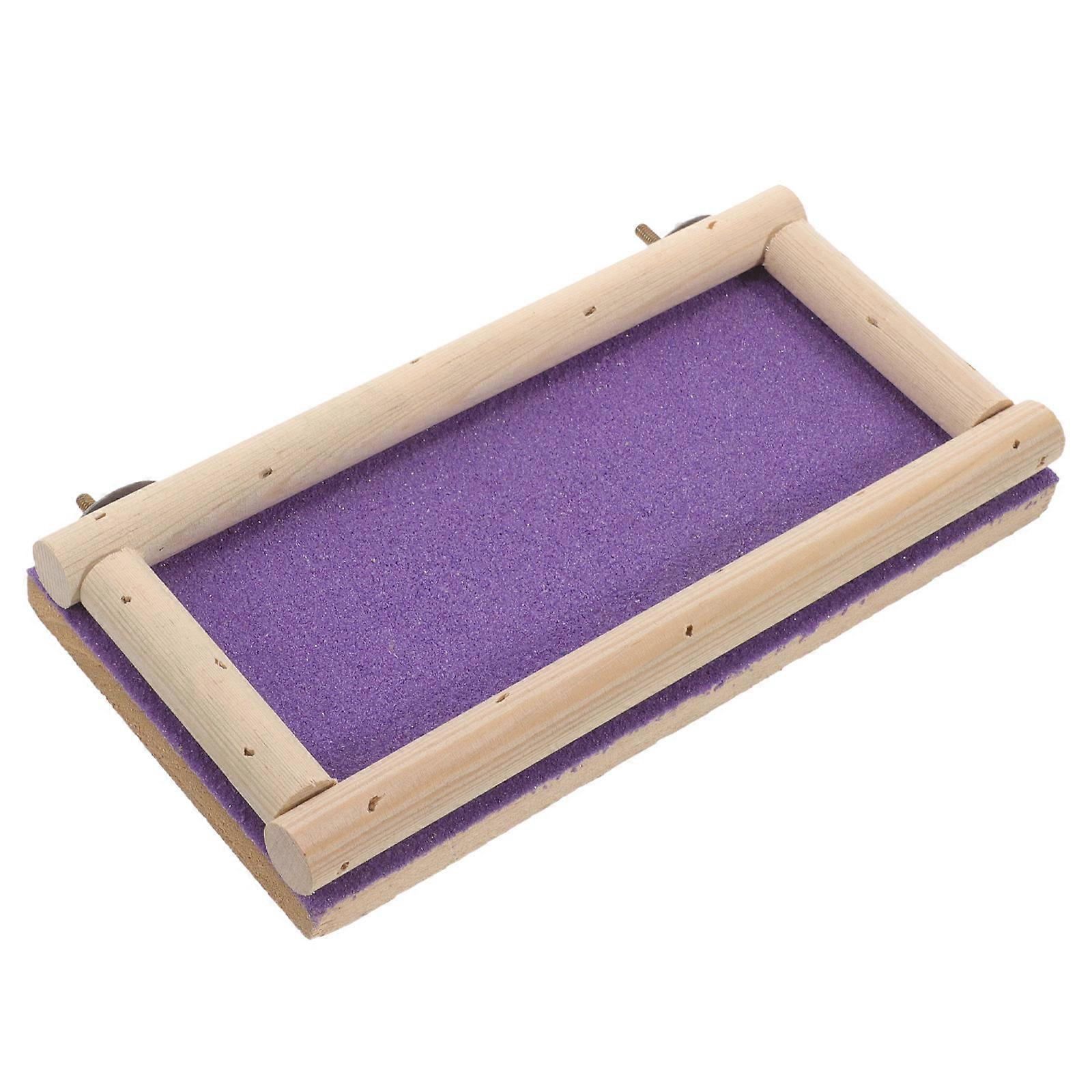 Natural Wood Bird Perch Parrot Wood Platform Hamster Rectangular Shape Training Platform 1Pack