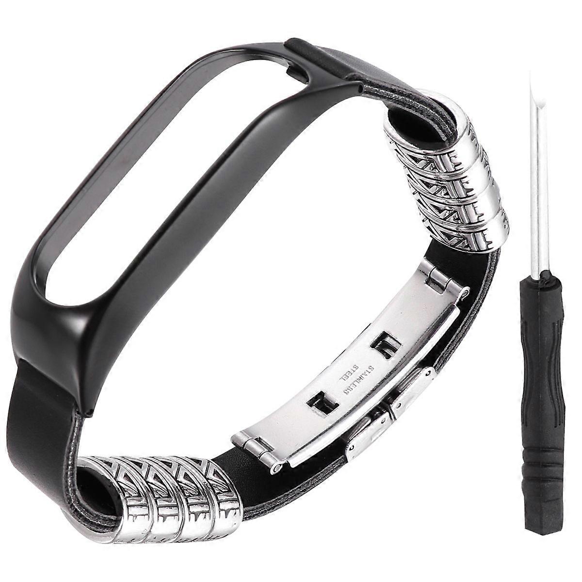 Replacement Watch Strap Band Watch Frame Dressy Style for Watch Daily Use Black 2.1x29.5cm 1Pack