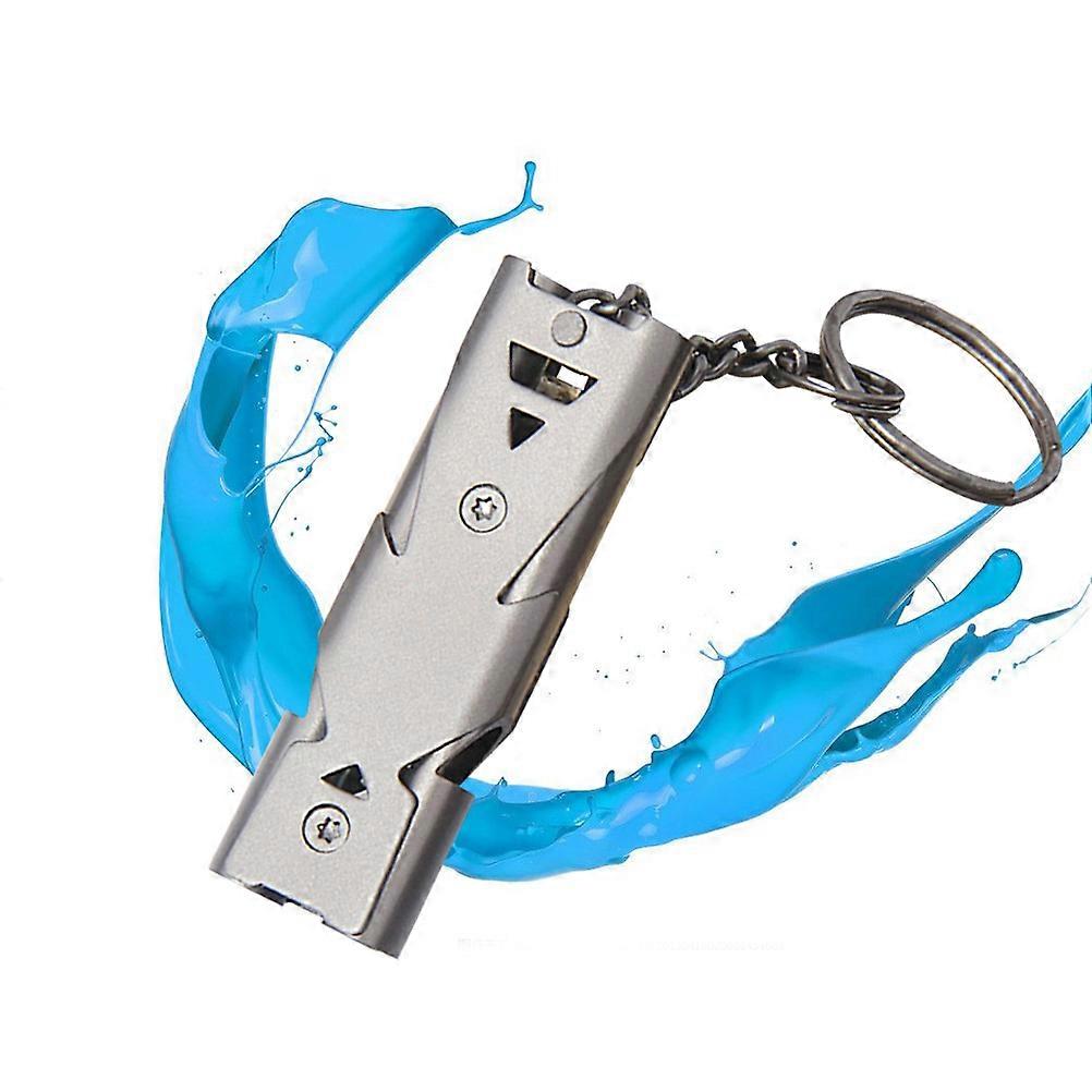 Durable Stainless Steel Emergency Whistle with Keychain for Outdoor Survival, Camping, Hiking, and Training – Silver Safety Whistle