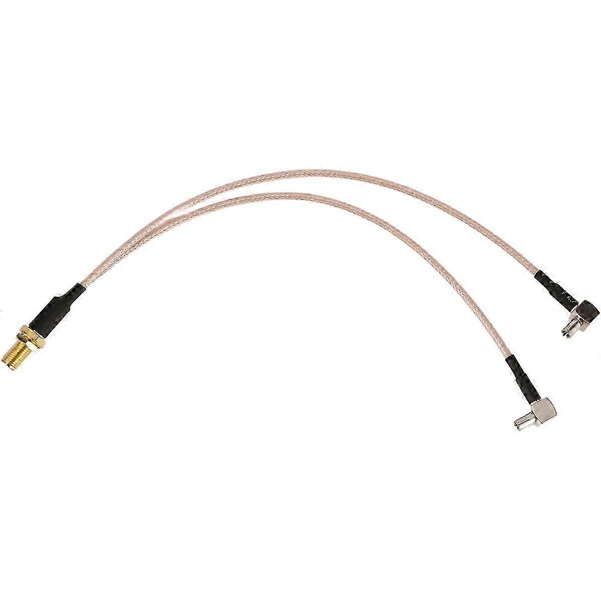 8 inch SMA Female to Y type 2 X TS9 Angle Male Connector Splitter Combiner Cable,gold&silver