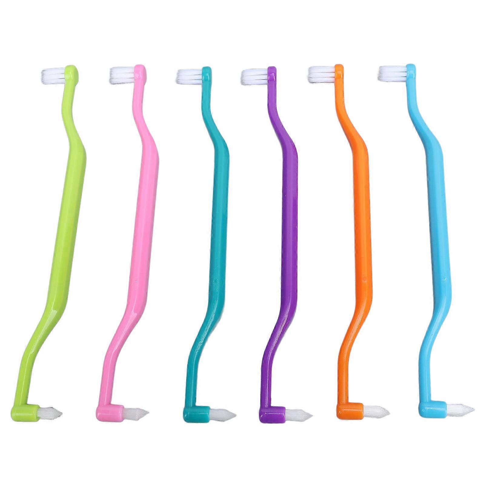 12 Pack Double Sided Cat Toothbrush, Effective Curved Handle, Elastic Bristles, Teeth Cleaning Brush for Kitten and Small Pet