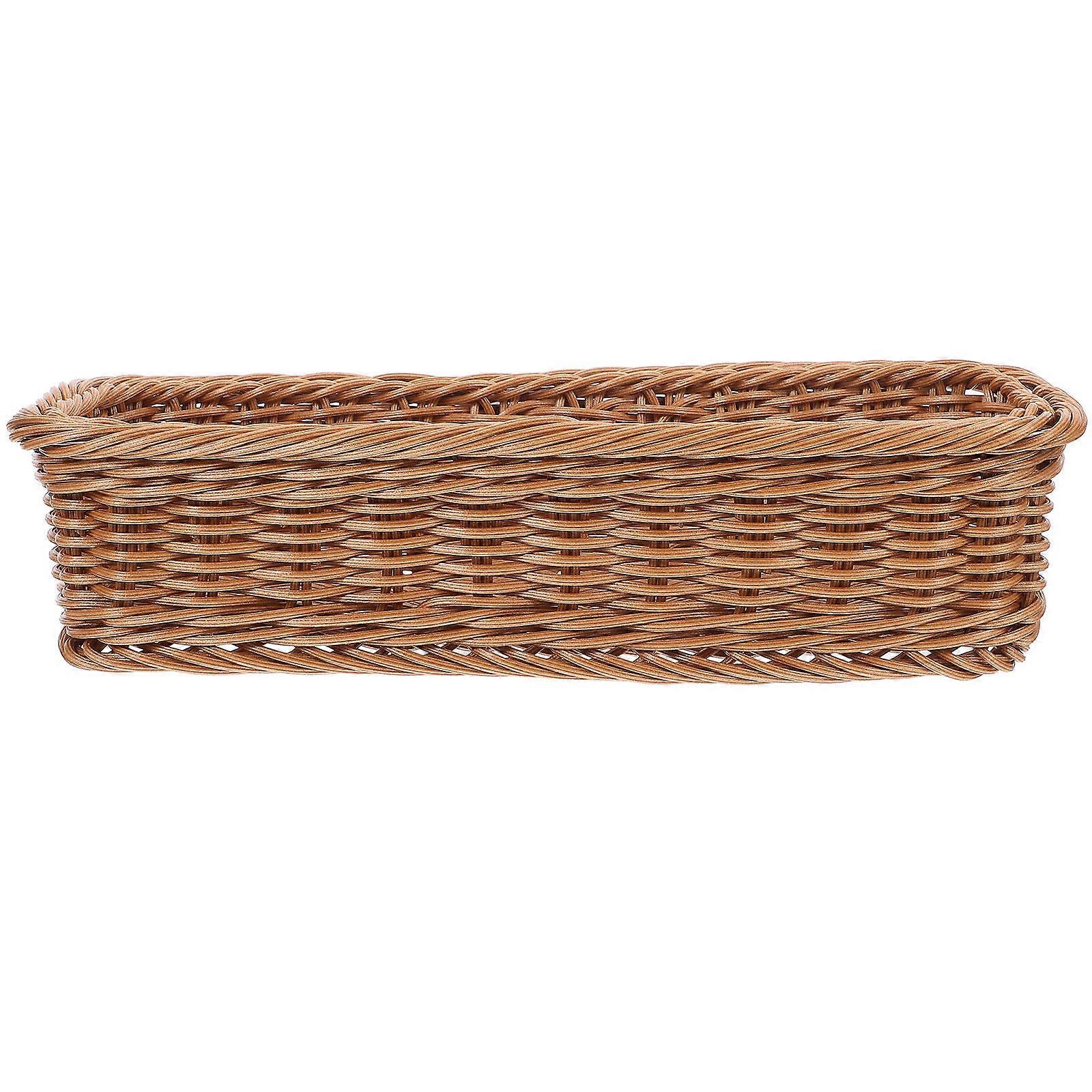 Woven Storage Basket Tableware Storage Kitchen Organizer Woven Style Simple Design Home Kitchen Use 1Set